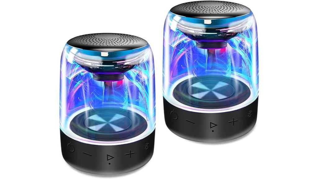 Best External Speakers for Your MacBook Pro: MEGATEK Dual Portable Bluetooth Speakers with LED Light Show