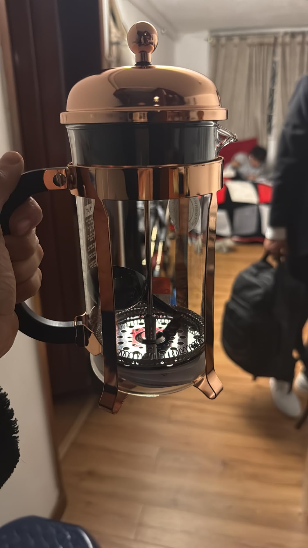 Bodum 34oz Chambord French Press Coffee Maker, High-Heat Borosilicate Glass, Polished Stainless Steel – Made in Portugal customer photo 2