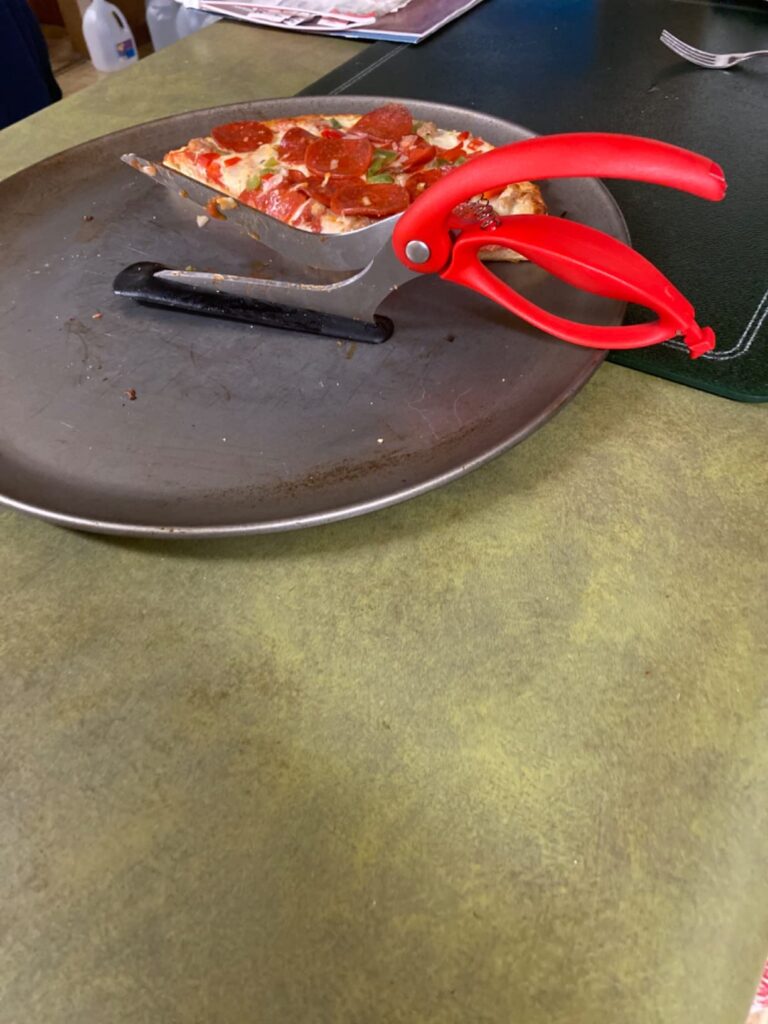 Dreamfarm Scizza 2-In-1 Easy Ergonomic Pizza Scissors with Stainless Steel Pizza Cutter Blades & Non-Stick Slice Server - Red Customer Review Best Pizza Cutter