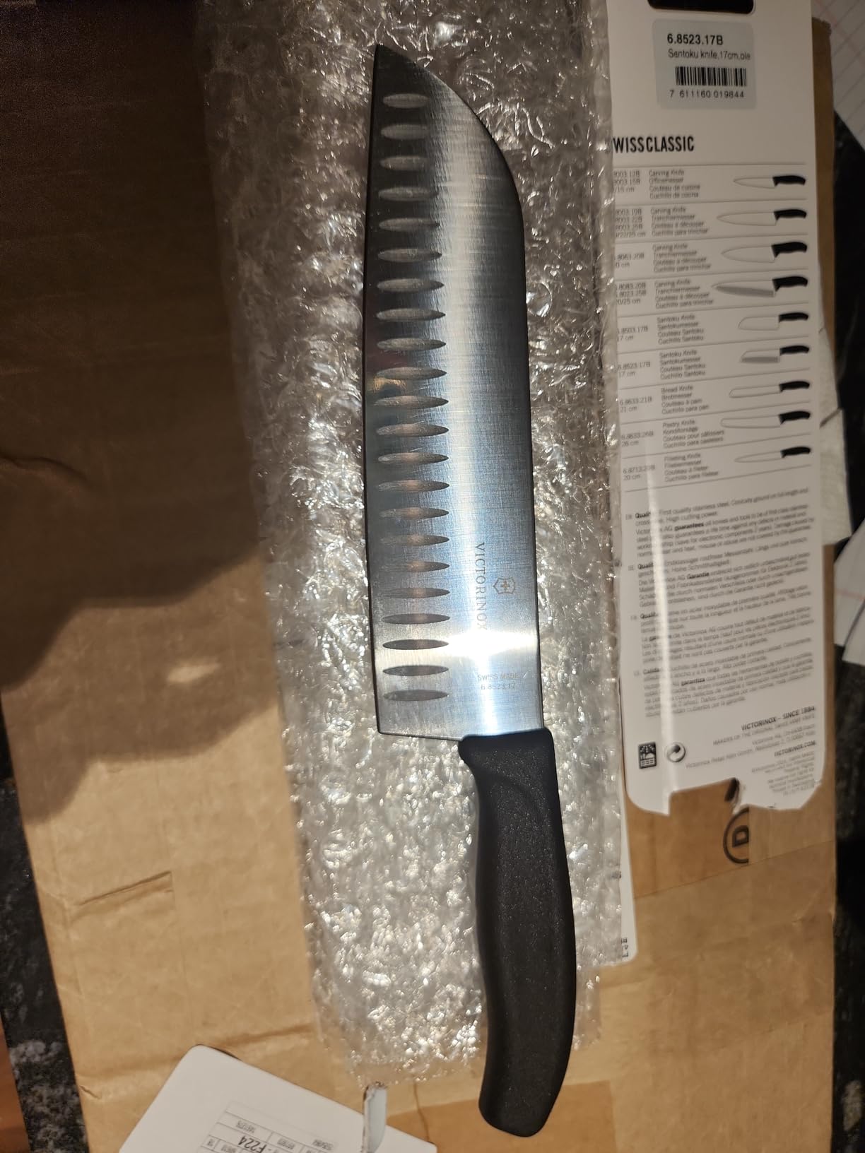 Victorinox Swiss Classic 7 Inch Santoku knife, Granton Blade, Black Customer Review Victorinox Swiss Classic 7 Inch Santoku knife, Granton Blade, Black - Customer Photo 1