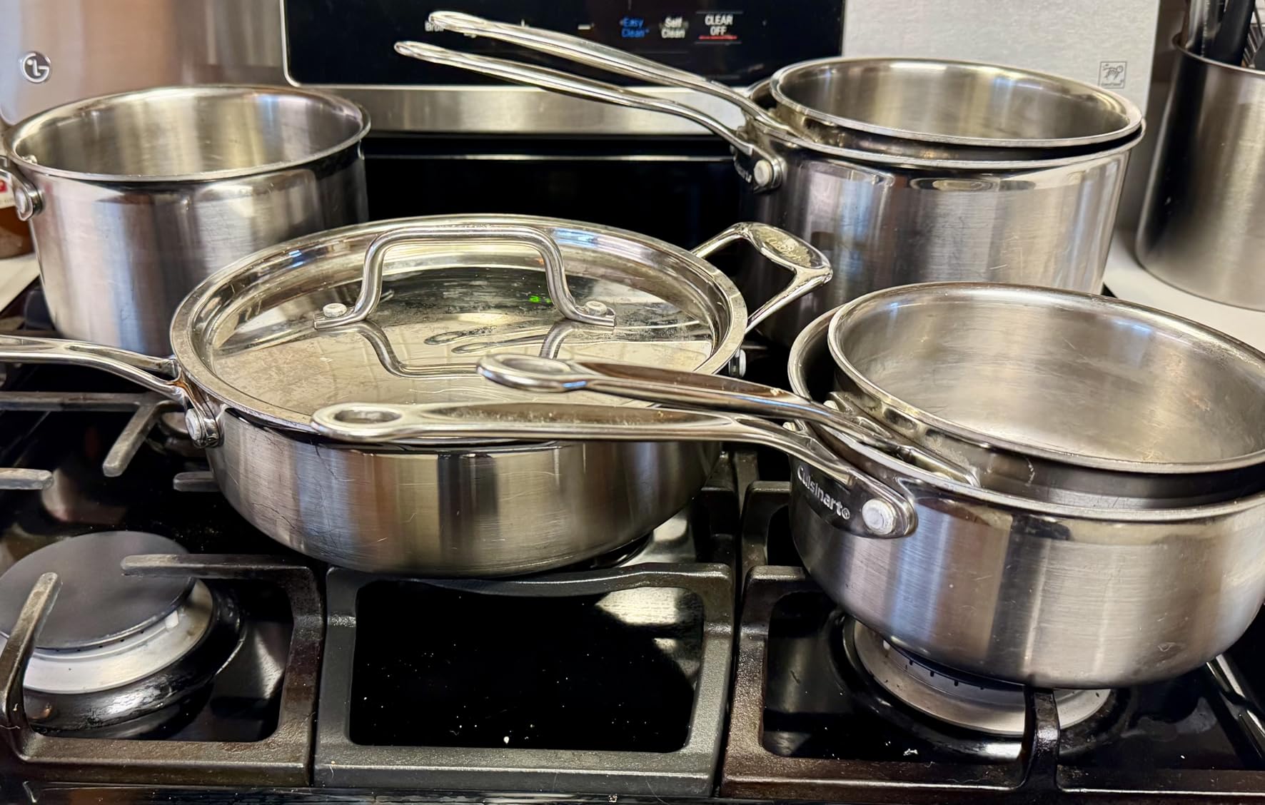 Cuisinart Stainless Steel Pots and Pans Set, Induction Compatible, 12 pc | 12-pc Cuisinart stainless steel cookware set with saucepans, sauté pan, stockpot, & skillets, oven safe to 500°F, MCPS-12N customer photo 1