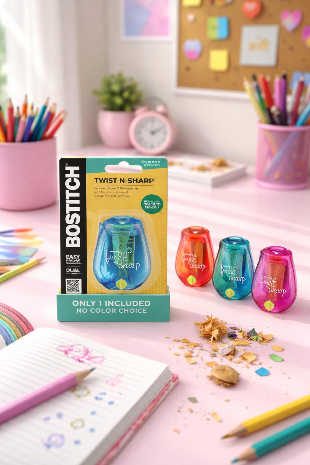 Bostitch Office Pencil Sharpener, Manual, One Assorted Color, Twist-n-Sharp, Kids, Boys, Girls, Colored Pencils, 1 Pack Customer Review Bostitch Office Pencil Sharpener, Manual, One Assorted Color, Twist-n-Sharp, Kids, Boys, Girls, Colored Pencils, 1 Pack - Customer Photo 2