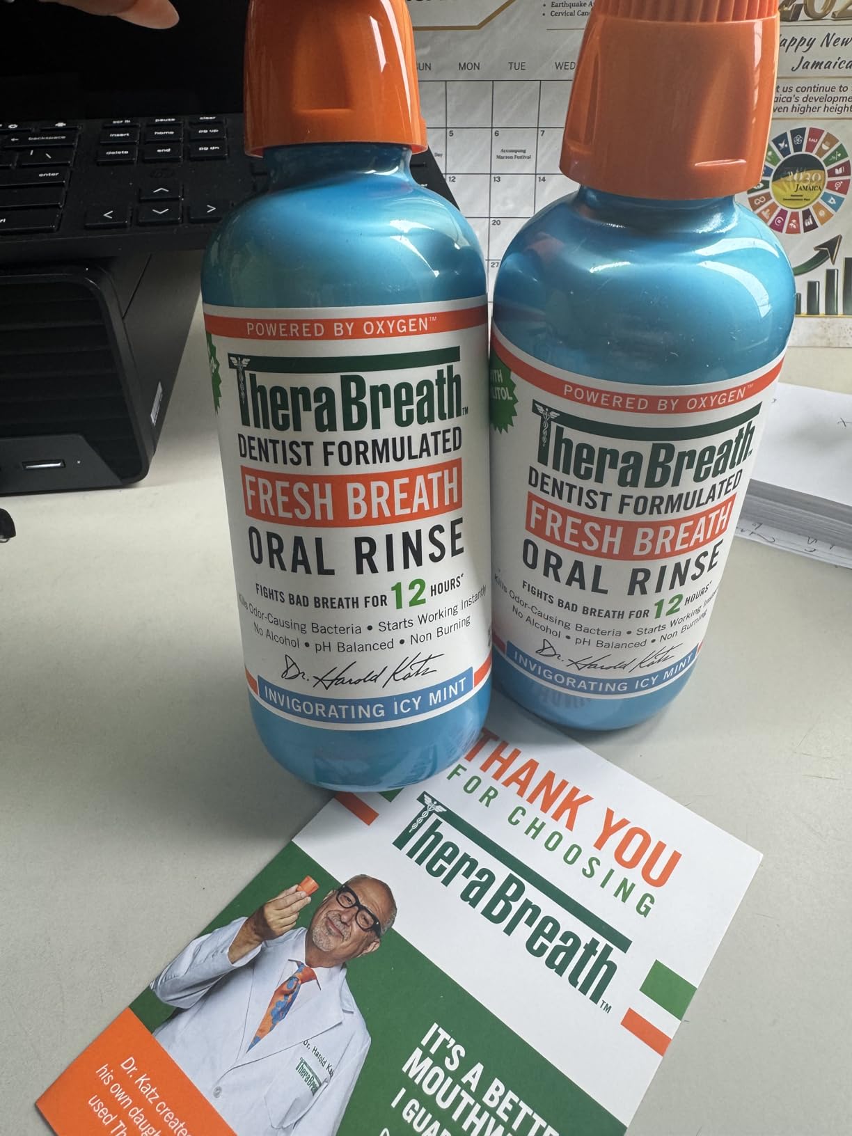 TheraBreath Fresh Breath Mouthwash, Icy Mint Flavor, Alcohol-Free, 16 Fl Oz (Pack of 2) Customer Review TheraBreath Fresh Breath Mouthwash, Icy Mint Flavor, Alcohol-Free, 16 Fl Oz (Pack of 2) - Customer Photo 2