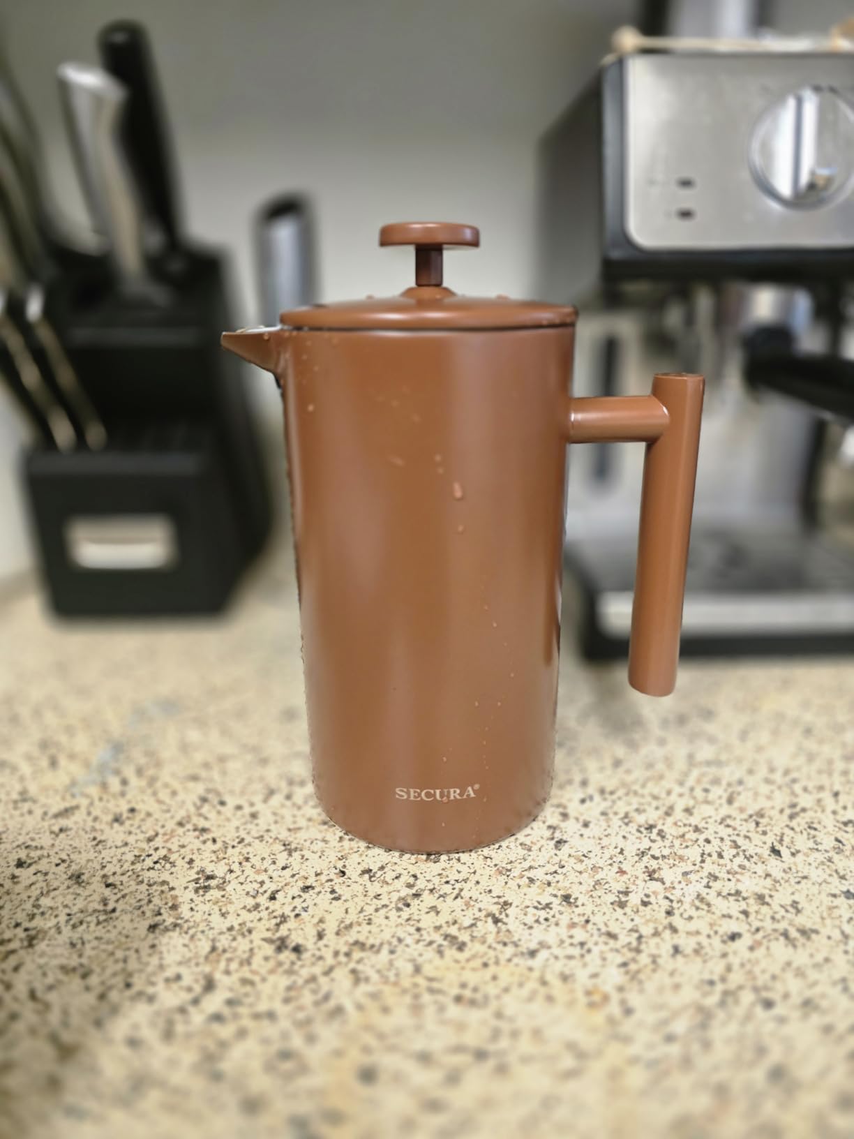 Secura French Press Coffee Maker, 304 Grade Stainless Steel Insulated Coffee Press with 2 Extra Screens, 34oz (1 Litre), Silver customer photo 2