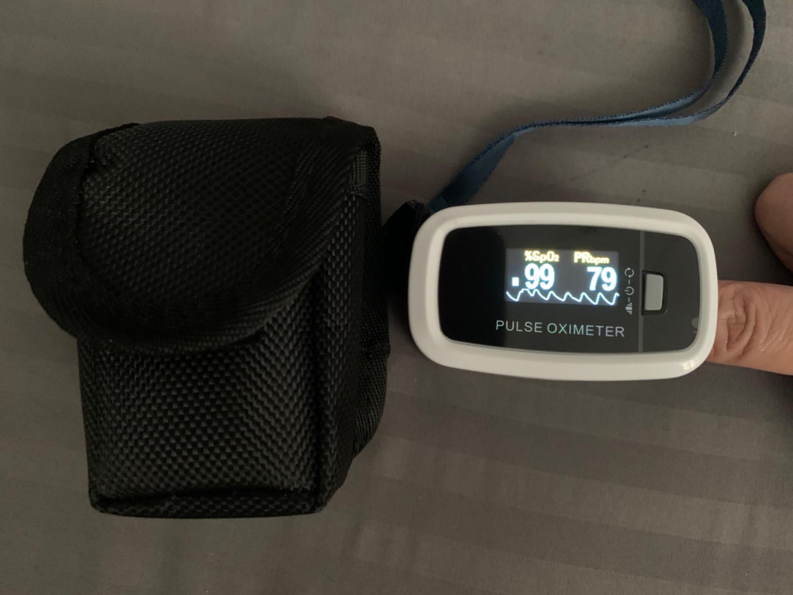 AccuMed CMS-50D1 Fingertip Pulse Oximeter Blood Oxygen Sensor SpO2 for Sports and Aviation. Portable and Lightweight with LED Display, 2 AAA Batteries, Lanyard and Travel Case (White) Customer Review AccuMed CMS-50D1 Fingertip Pulse Oximeter Blood Oxygen Sensor SpO2 for Sports and Aviation. Portable and Lightweight with LED Display, 2 AAA Batteries, Lanyard and Travel Case (White) - Customer Photo 1