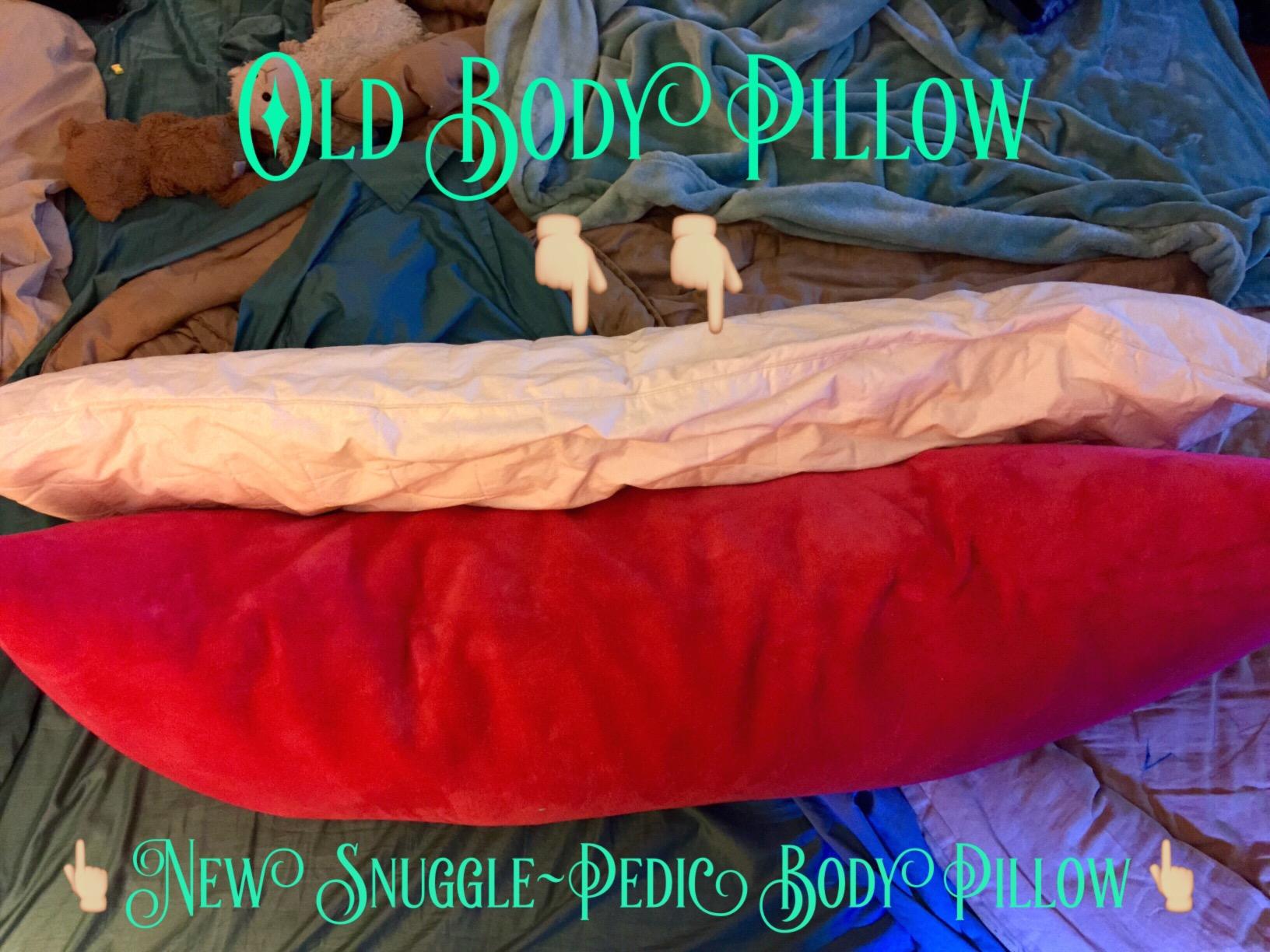 Snuggle-Pedic Body Pillow for Adults - Breathable, Full Body Pillow for Side Sleepers - Shredded Memory Foam Gel - Cooling Long Pillow Supports Legs, Belly & HIPS - 20x54 White - Customer Photo 1