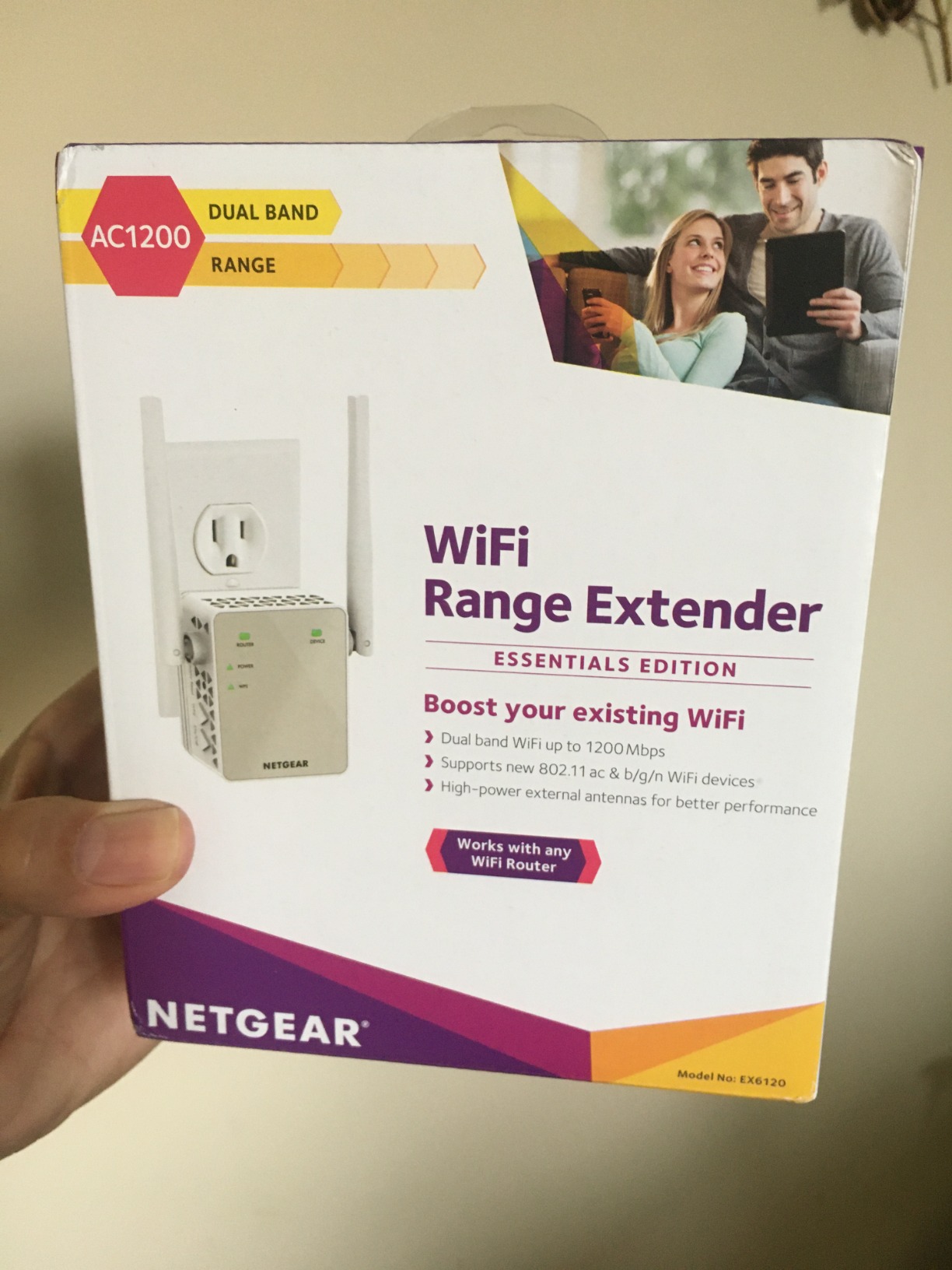 NETGEAR WiFi Range Extender (EX6120) - Add up to 1,500 sq. ft., 25 Devices - AC1200 Dual Band Wireless Signal Extender (Up to 1.2 Gbps Speed), Compact Wall Plug Design – Free Expert Help - Customer Photo 2