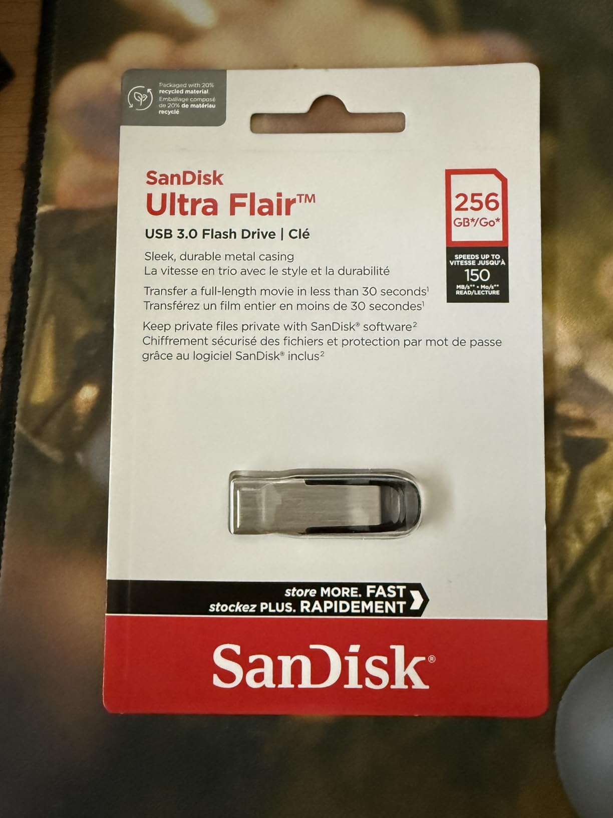 SANDISK 128GB Ultra Flair USB 3.0 Flash Drive, SDCZ73-128G-G46, Black customer photo 2