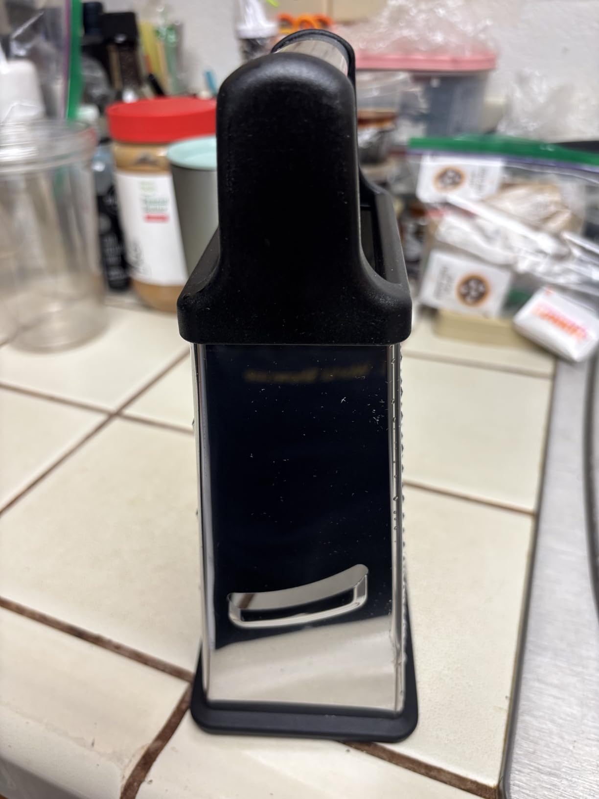 Spring Chef Professional Cheese Grater - Stainless Steel, XL Size, 4 Sides - Perfect Box Grater for Parmesan Cheese, Vegetables, Ginger - Dishwasher Safe - Black - Customer Photo 1