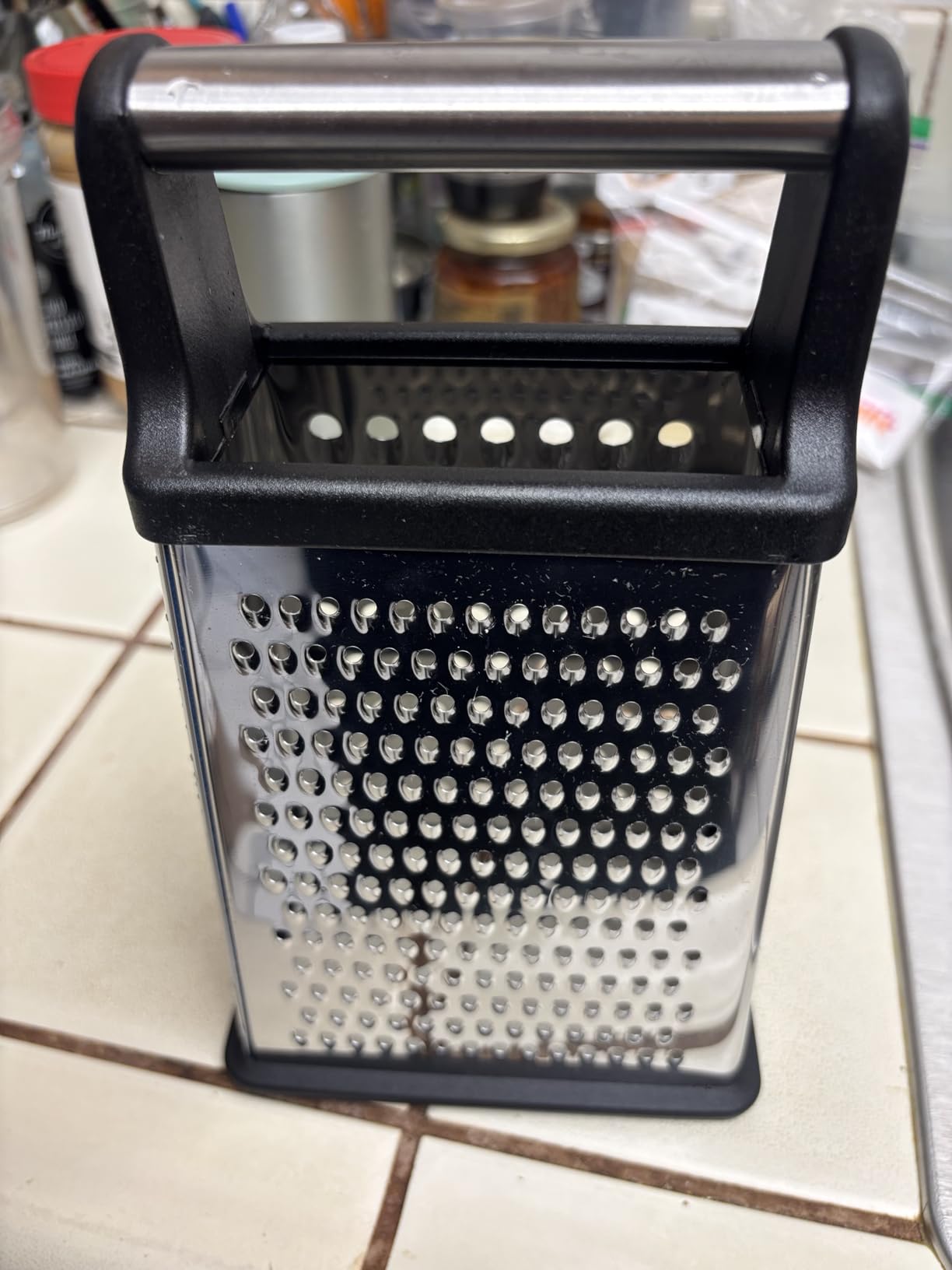 Spring Chef Professional Cheese Grater - Stainless Steel, XL Size, 4 Sides - Perfect Box Grater for Parmesan Cheese, Vegetables, Ginger - Dishwasher Safe - Black - Customer Photo 2