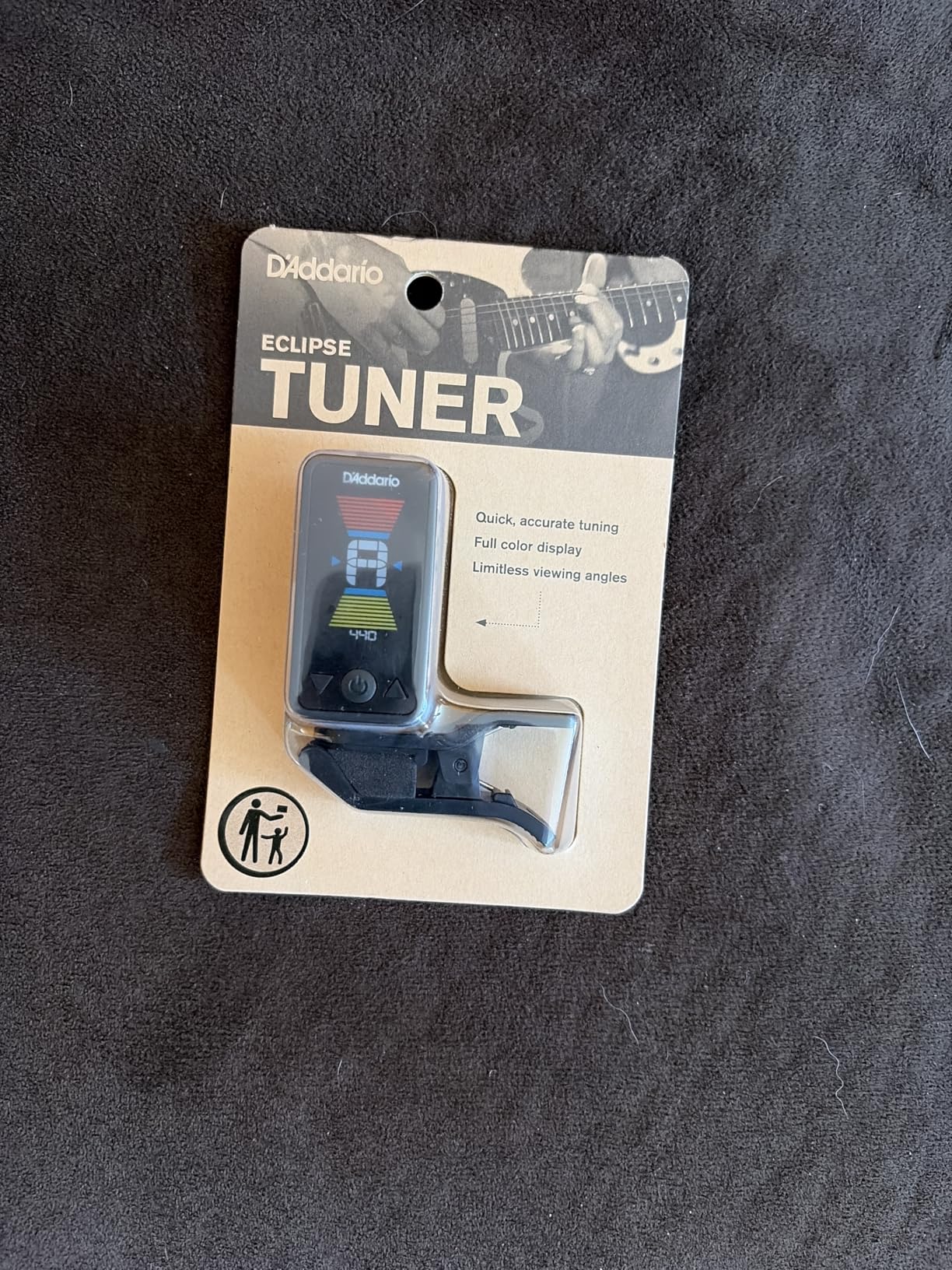 D'Addario Eclipse Headstock Clip-On Guitar Tuner, Black customer photo 1