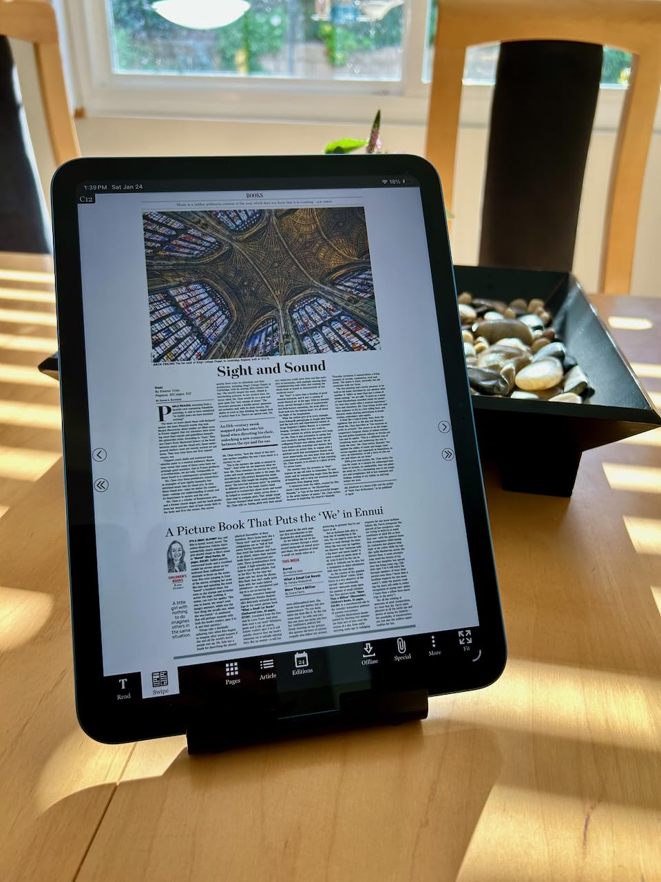 AmazonBasics L6LSH001-CS-R Multi-Angle Portable Stand for Tablets, E-readers and Phones - Silver - Customer Photo 1