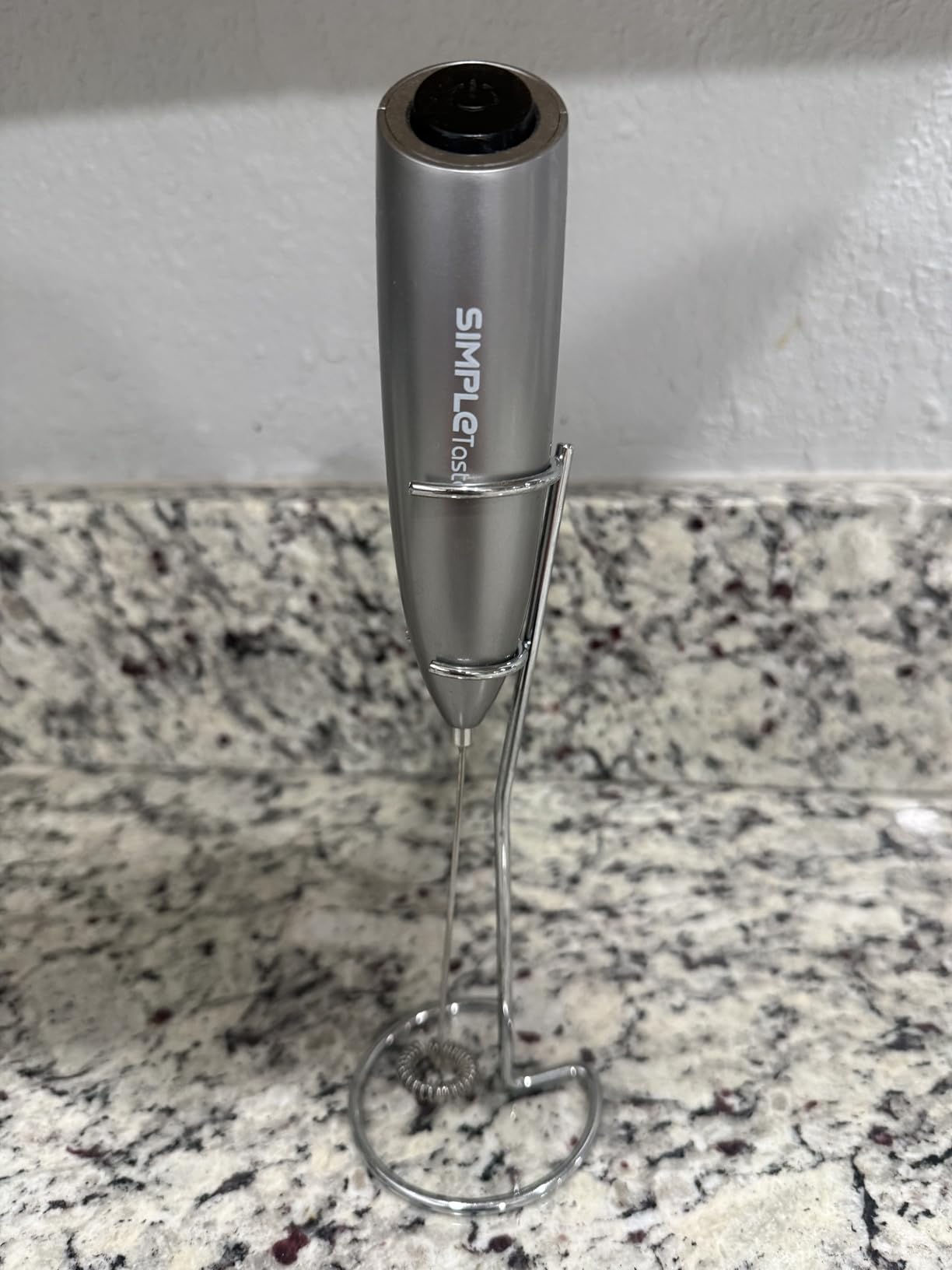 SIMPLETaste Milk Frother Handheld Battery Operated Electric Foam Maker, Drink Mixer with Stainless Steel Whisk and Stand for Cappuccino, Bulletproof Coffee, Latte - Customer Photo 1