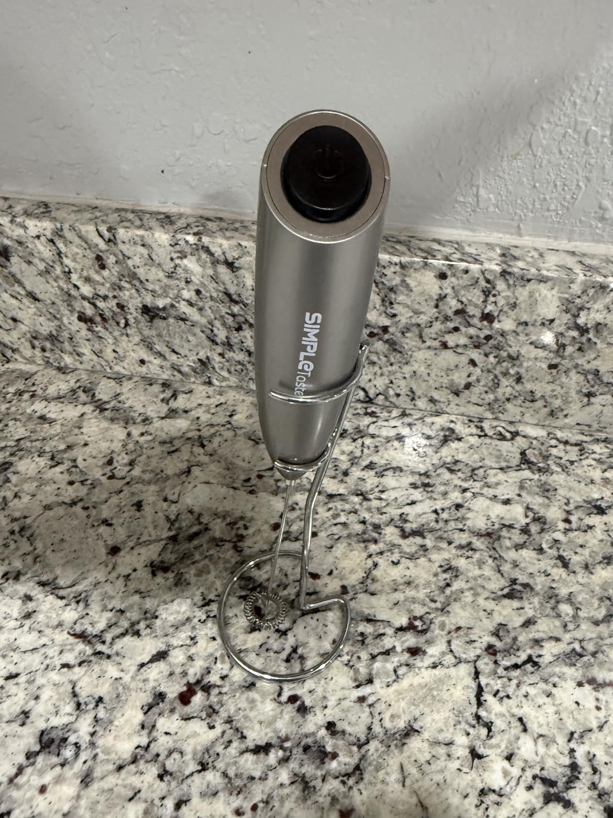 SIMPLETaste Milk Frother Handheld Battery Operated Electric Foam Maker, Drink Mixer with Stainless Steel Whisk and Stand for Cappuccino, Bulletproof Coffee, Latte - Customer Photo 2