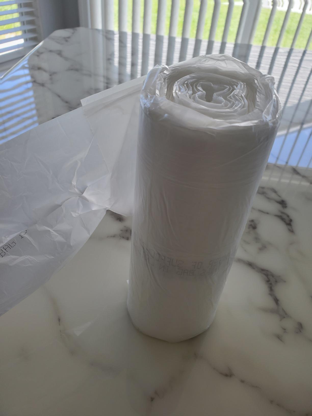 Kirkland Signature 13 Gallon 200 Ct Carton 100% recyclable Heavy Duty Drawstring Kitchen Trash Bags Garbage Bag,White Customer Review Kirkland Signature 13 Gallon 200 Ct Carton 100% recyclable Heavy Duty Drawstring Kitchen Trash Bags Garbage Bag,White - Customer Photo 2