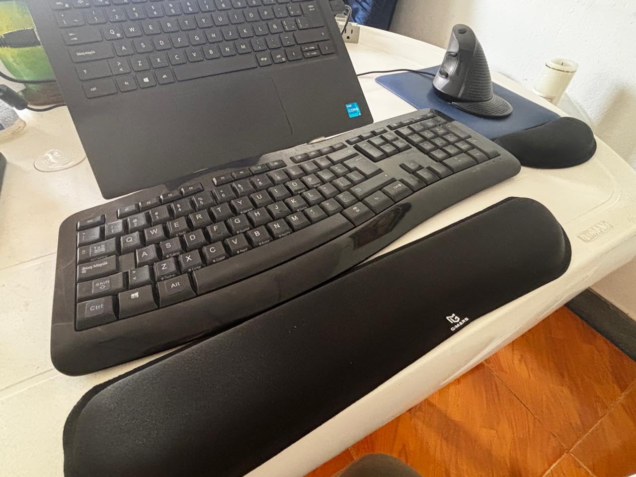 Gimars Upgrade Enlarge Silky and Superfine Fabric Gel Memory Foam Keyboard Wrist Rest Set, Ergonomic Keyboard Mouse Wrist Support for Typing Pain Relief, Comfort for Office, Gaming, Computer, Black Customer Review Gimars Upgrade Enlarge Silky and Superfine Fabric Gel Memory Foam Keyboard Wrist Rest Set, Ergonomic Keyboard Mouse Wrist Support for Typing Pain Relief, Comfort for Office, Gaming, Computer, Black - Customer Photo 1