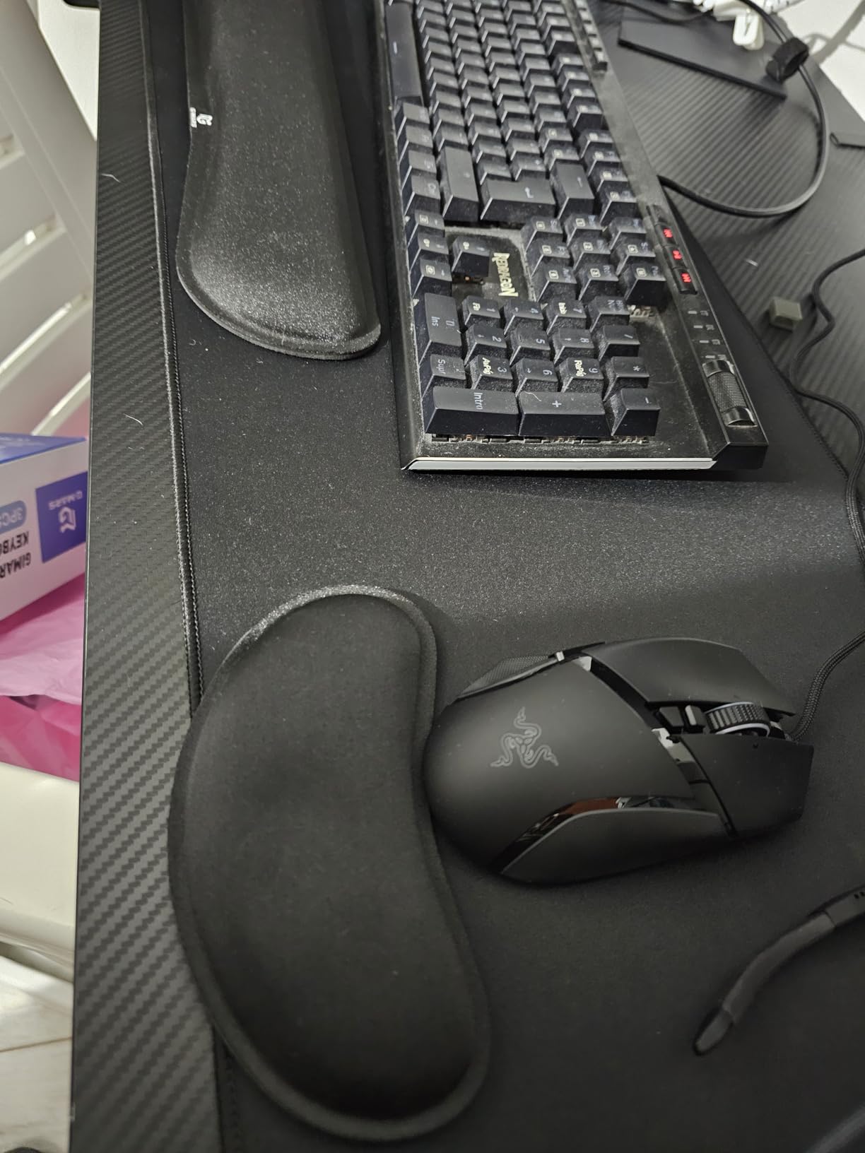 Gimars Upgrade Enlarge Silky and Superfine Fabric Gel Memory Foam Keyboard Wrist Rest Set, Ergonomic Keyboard Mouse Wrist Support for Typing Pain Relief, Comfort for Office, Gaming, Computer, Black Customer Review Gimars Upgrade Enlarge Silky and Superfine Fabric Gel Memory Foam Keyboard Wrist Rest Set, Ergonomic Keyboard Mouse Wrist Support for Typing Pain Relief, Comfort for Office, Gaming, Computer, Black - Customer Photo 2