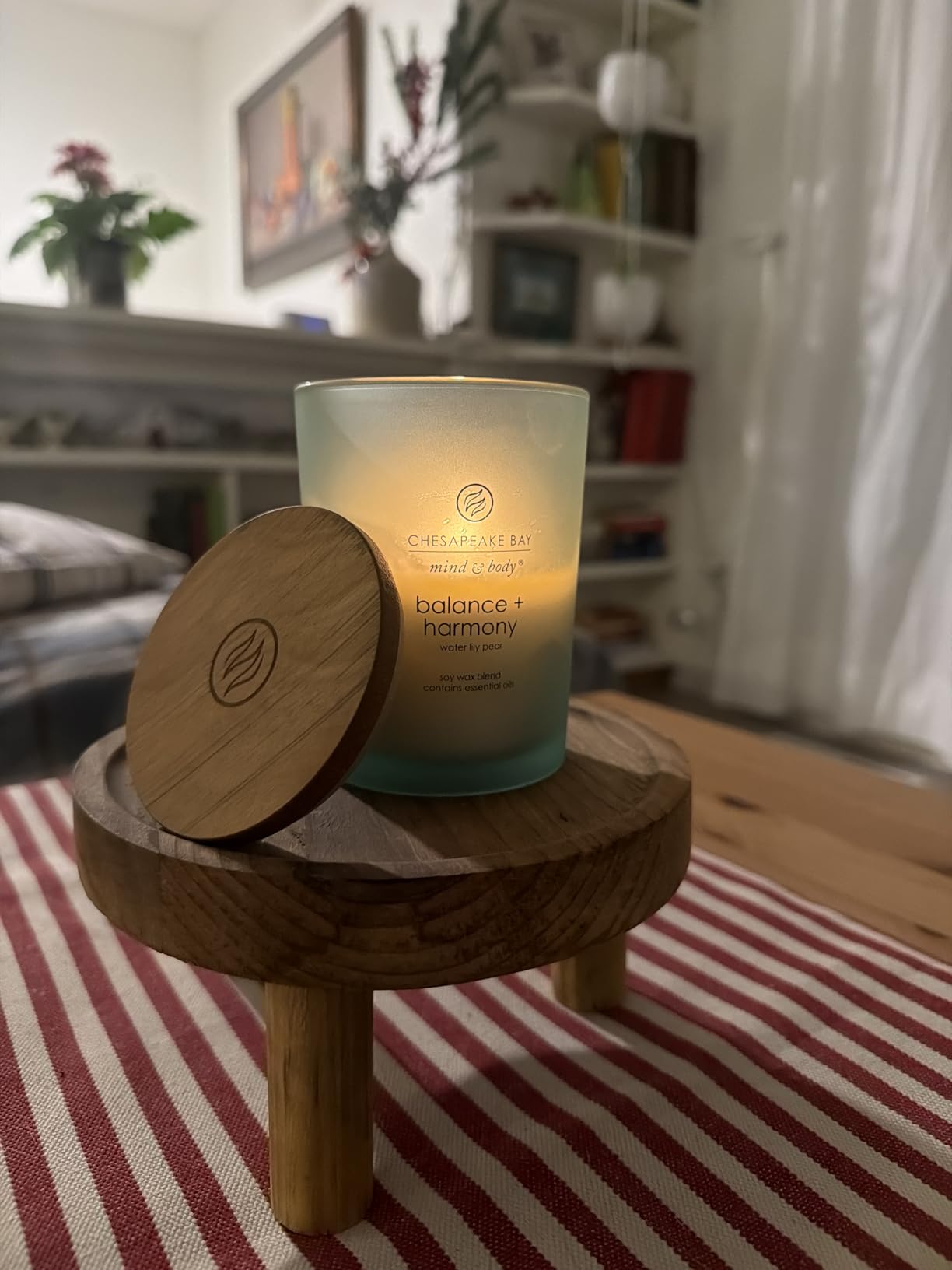Chesapeake Bay Balance + Harmony Scented Candle Water Lily Pear Fragrance 50 Hours Burn Time Warm & Decorative Soy Wax Blend - Customer Photo 1