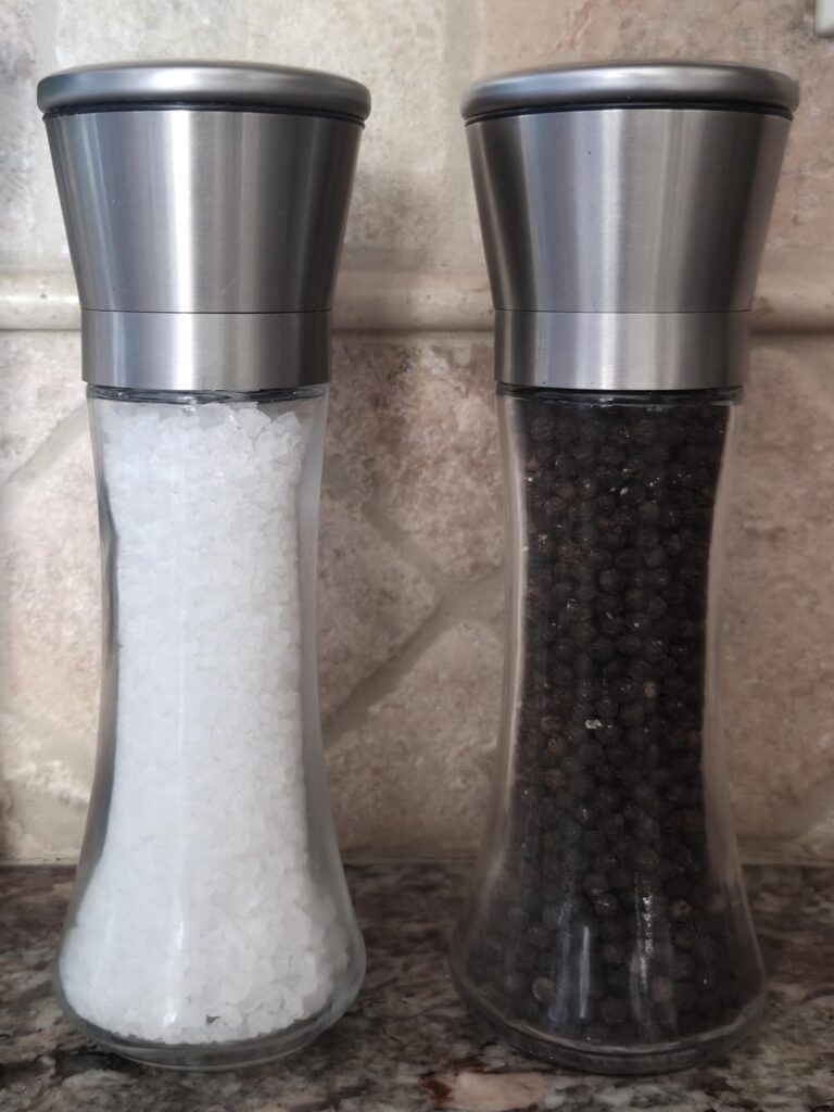 Home EC Premium Stainless Steel Sea Salt and Pepper Grinder Set of 2 - Adjustable Ceramic - Tall Glass Salt and Pepper Shakers - Kitchen Spice Mill W/Funnel & EBook Customer Review Best Salt and Pepper Shakers
