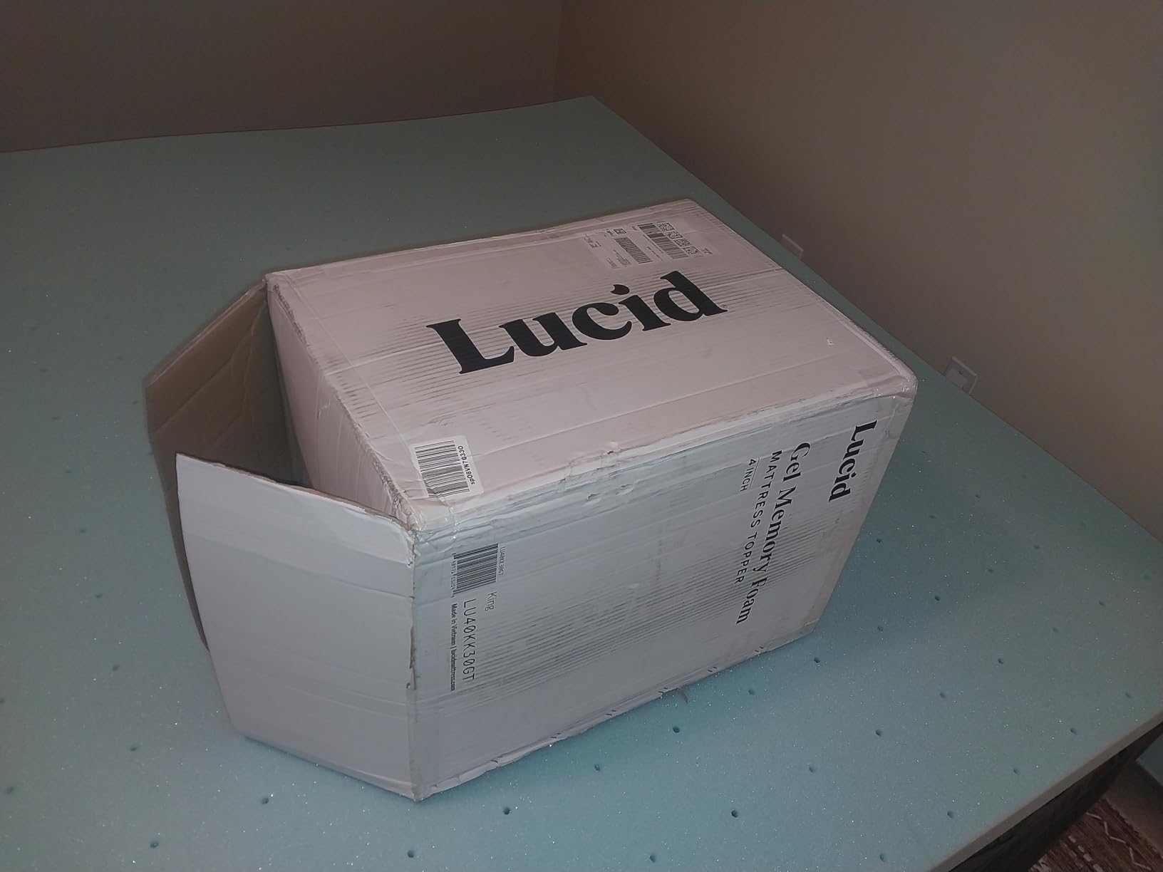 LUCID 4 Inch Gel Memory Foam Mattress Topper-Ventilated Design-Ultra Plush-Queen Customer Review LUCID 4 Inch Gel Memory Foam Mattress Topper-Ventilated Design-Ultra Plush-Queen - Customer Photo 2
