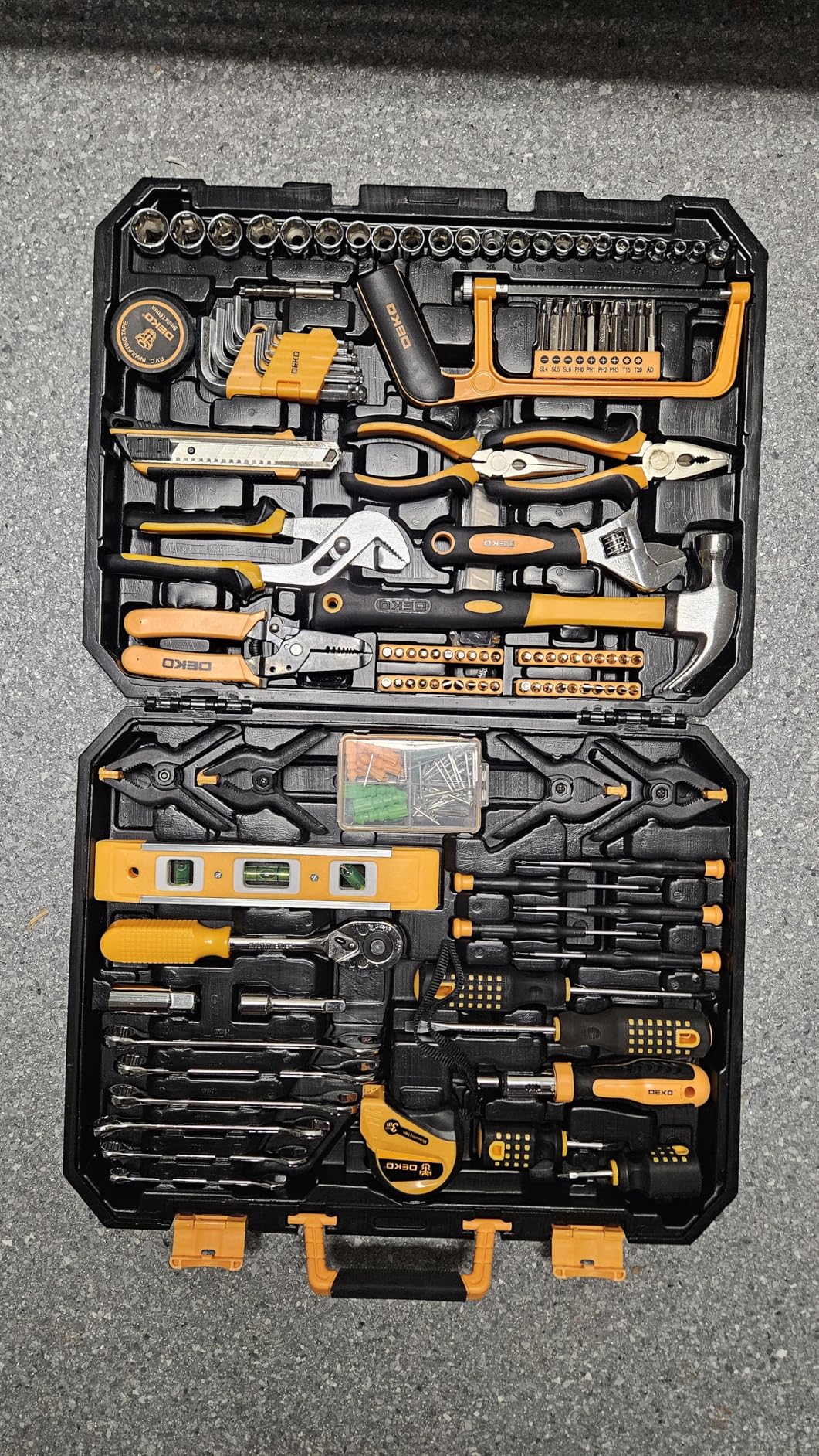 DEKOPRO 228 Piece Socket Wrench Auto Repair Tool Combination Package Mixed Tool Set Hand Tool Kit with Plastic Toolbox Storage Case - Customer Photo 2