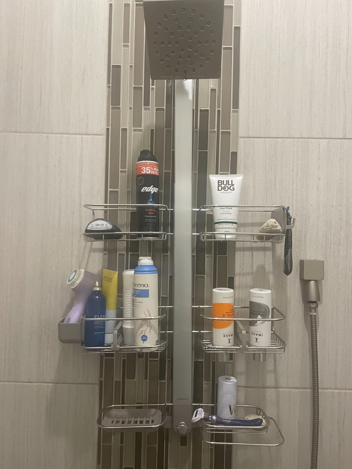 simplehuman Adjustable and Extendable Shower Caddy XL, Stainless Steel and Anodized Aluminum Customer Review simplehuman Adjustable and Extendable Shower Caddy XL, Stainless Steel and Anodized Aluminum - Customer Photo 1