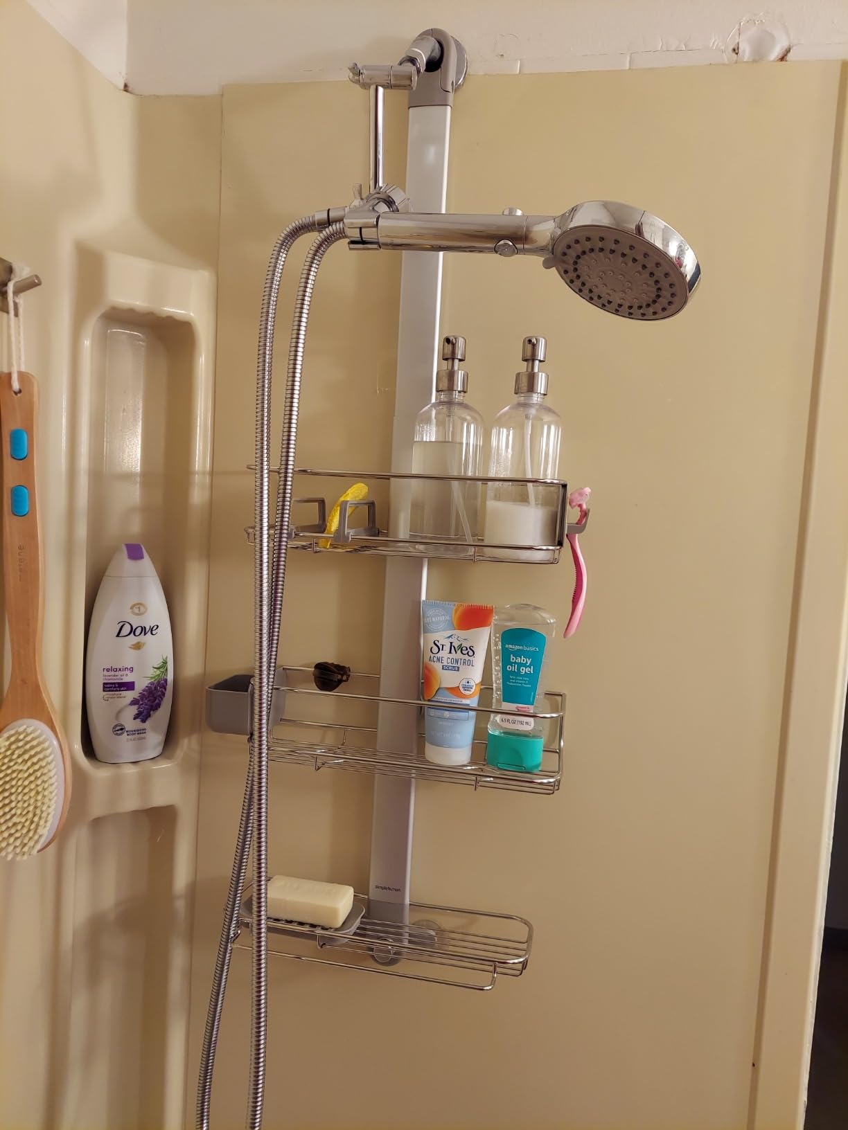 simplehuman Adjustable and Extendable Shower Caddy XL, Stainless Steel and Anodized Aluminum Customer Review simplehuman Adjustable and Extendable Shower Caddy XL, Stainless Steel and Anodized Aluminum - Customer Photo 2