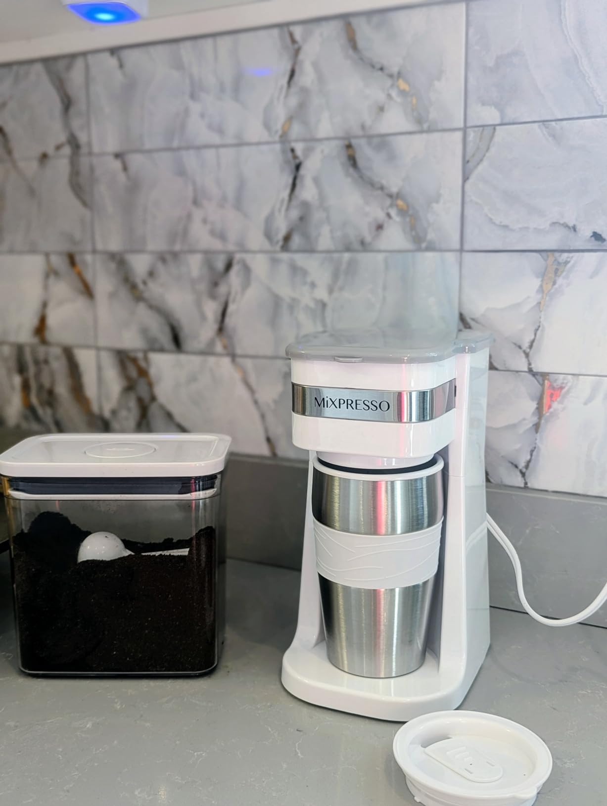 Mixpresso Black Personal Single Serve Coffee Maker with 14oz Travel Mug, Drip Small Coffee Maker with Auto Shut Off, Reusable Filter, Works with Ground Coffee Only – Not for K-Cup Pods Customer Review Mixpresso Black Personal Single Serve Coffee Maker with 14oz Travel Mug, Drip Small Coffee Maker with Auto Shut Off, Reusable Filter, Works with Ground Coffee Only – Not for K-Cup Pods - Customer Photo 2