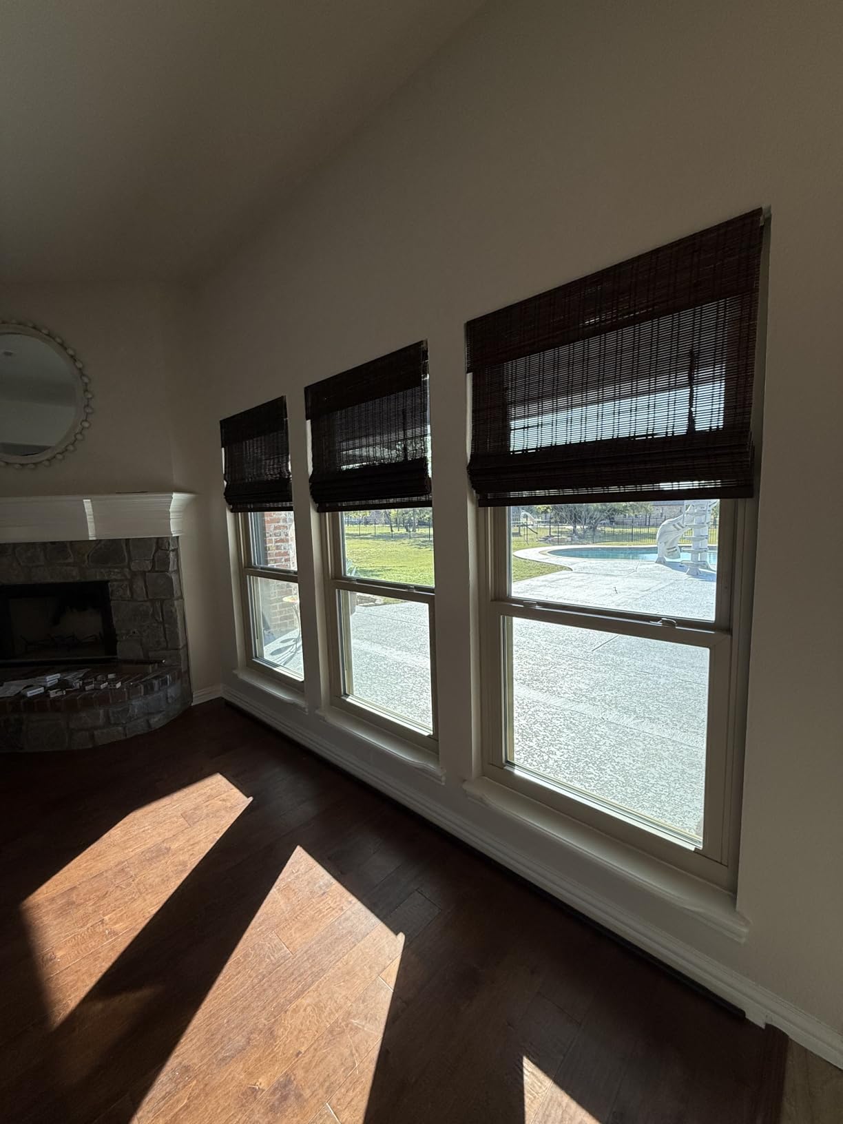 ARLO BLINDS Sheer Bamboo Roman Shades with Valance - Tuscan, 34 ARLO BLINDS Sheer Bamboo Roman Shades with Valance - Tuscan, 34