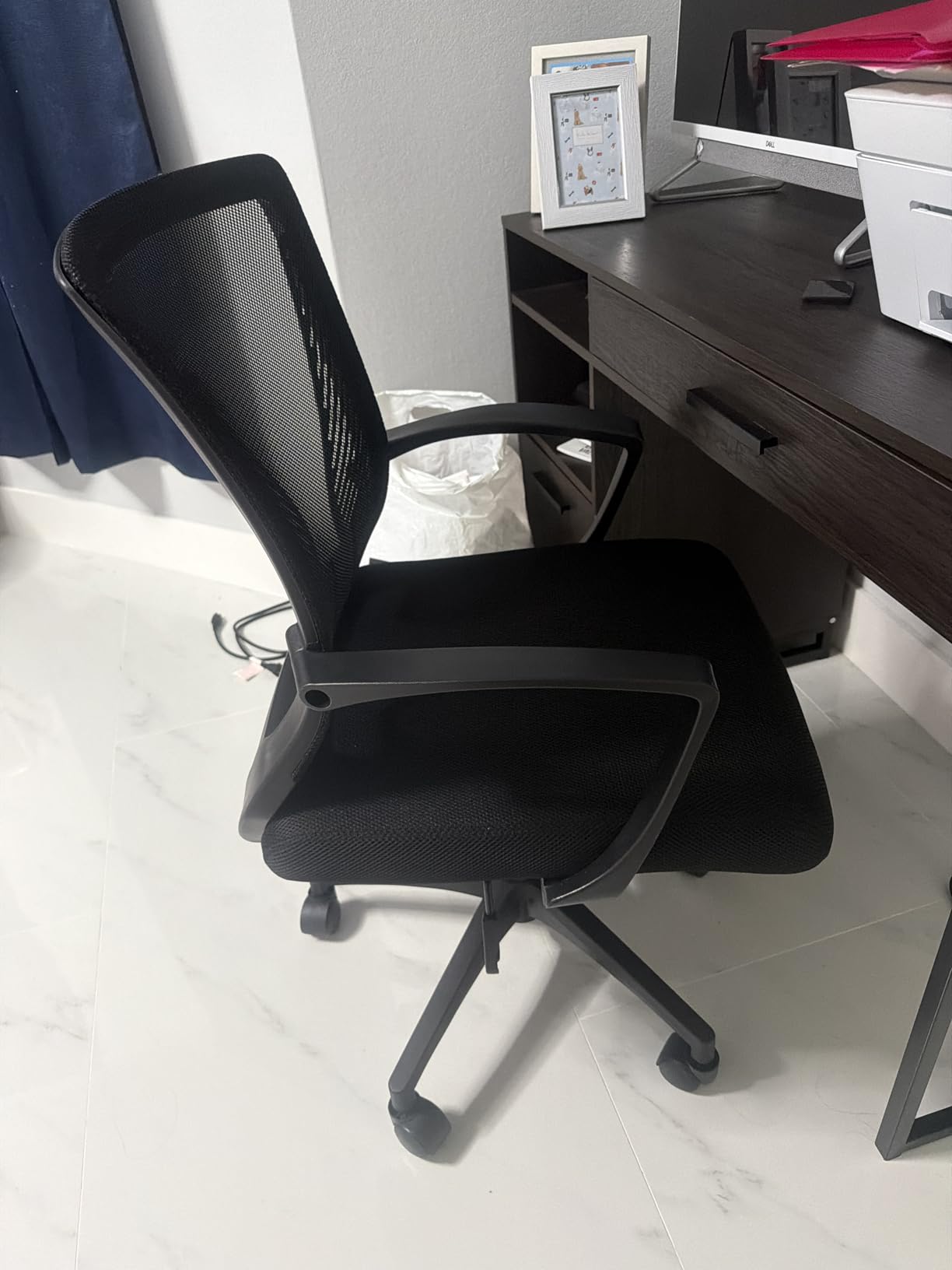 Furmax Office Chair Ergonomic Computer Desk Mesh Chair Mid Back Swivel Lumbar Support with Armrest (Black) customer photo 1