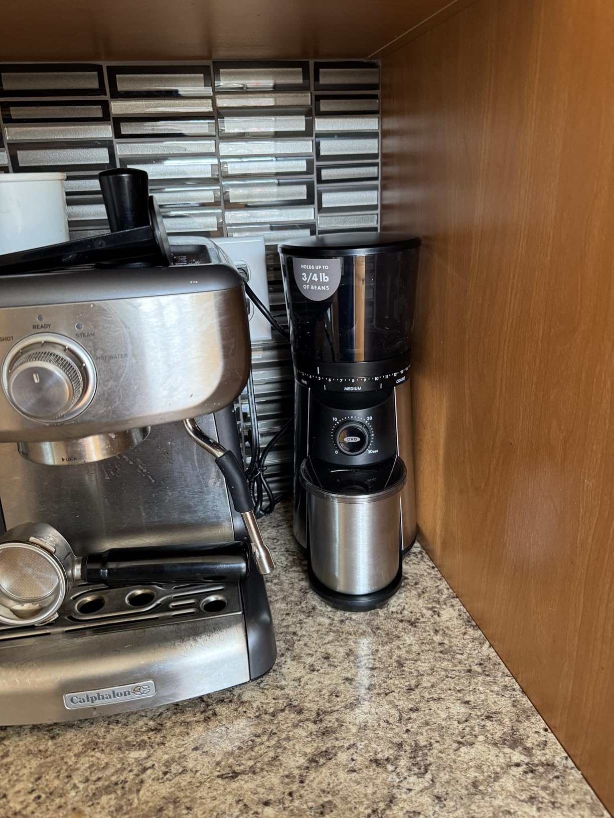 OXO Brew Conical Burr Electric Coffee Bean Grinder - 12 Oz, Silver | Stainless Steel Burrs, One-Touch Automatic, 43 Grind Settings For Drip Coffee, French Press, Cold Brew customer photo 1