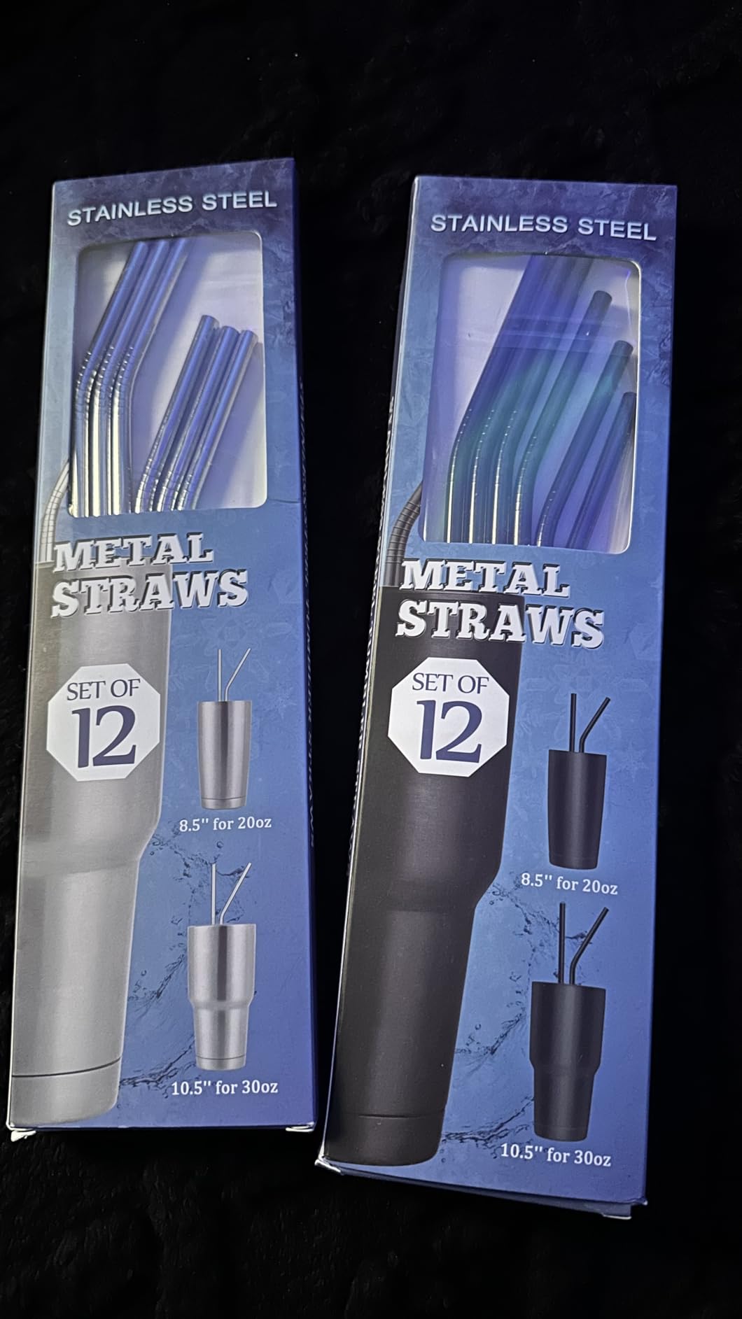 Hiware 12-Pack Reusable Stainless Steel Metal Straws with Case - Long Drinking Straws for 30 oz and 20 oz Tumblers Dishwasher Safe - 2 Cleaning Brushes Included - Customer Photo 1