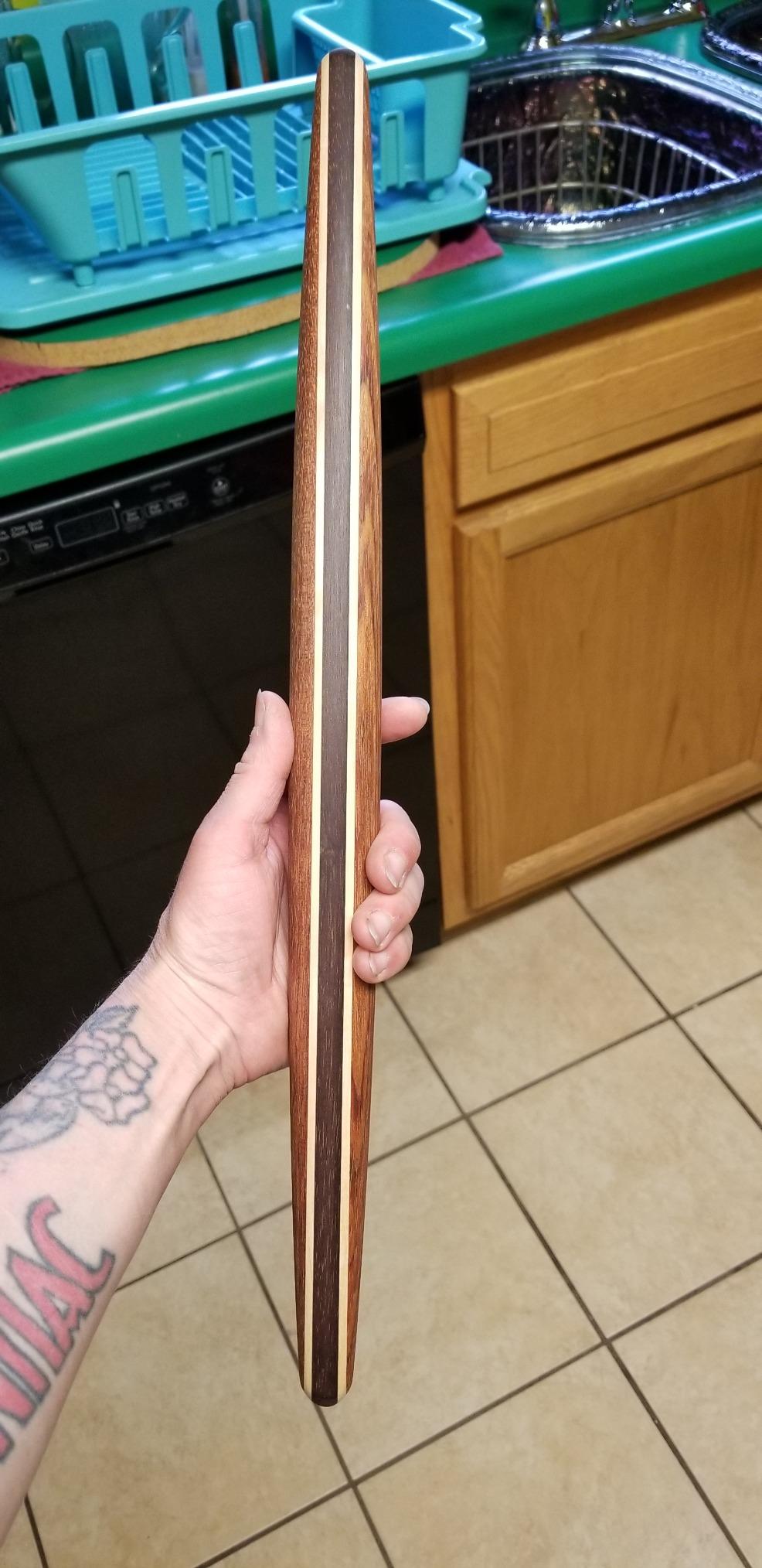 Earlywood French Rolling Pin - Tapered Wooden Rolling Pin for Baking Pizza, Pastry Dough or Pasta - Hard Wood French Roller Baking Pin Made in USA - Jatoba Customer Review Earlywood French Rolling Pin - Tapered Wooden Rolling Pin for Baking Pizza, Pastry Dough or Pasta - Hard Wood French Roller Baking Pin Made in USA - Jatoba - Customer Photo 2