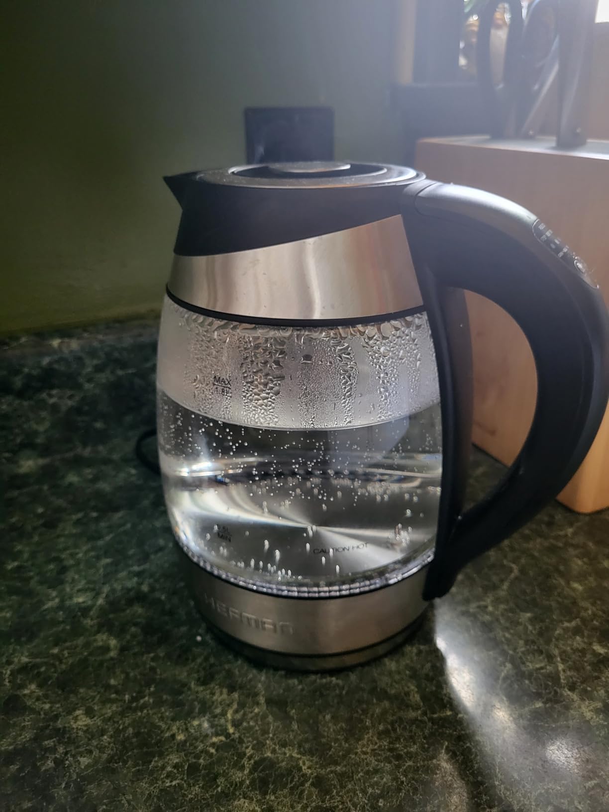 Chefman Electric Kettle with Temperature Control, 5 Presets LED Indicator Lights, Removable Tea Infuser, Glass Tea Kettle & Hot Water Boiler, 360° Swivel Base, BPA Free, Stainless Steel, 1.8 Liters customer photo 1