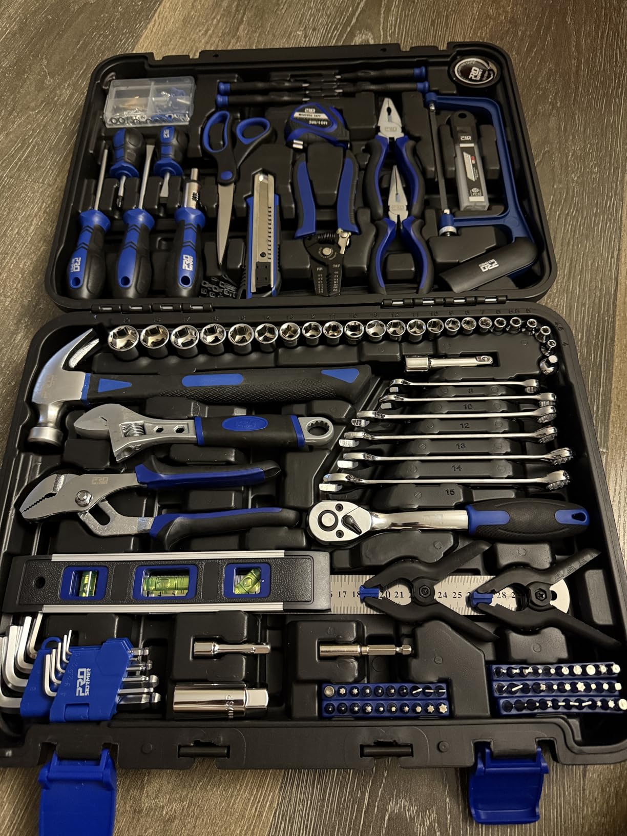 Prostormer 259-Piece Tool Kit, General Household Hand Tool Set with Plastic Storage Toolbox, Portable Complete Repair Tool Box for Home and Car (Blue) - Customer Photo 1