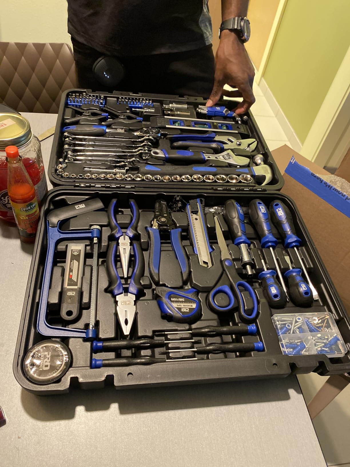 Prostormer 259-Piece Tool Kit, General Household Hand Tool Set with Plastic Storage Toolbox, Portable Complete Repair Tool Box for Home and Car (Blue) - Customer Photo 2