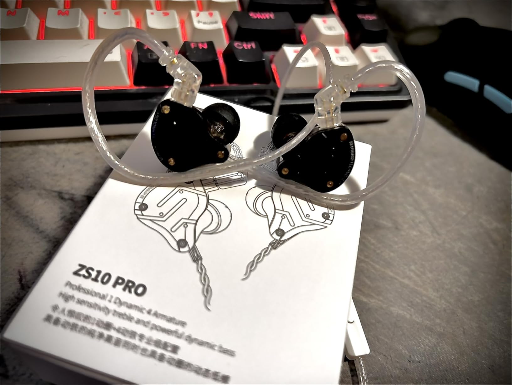 Linsoul KZ ZS10 Pro, 4BA+1DD 5 Driver in Ear Monitor, HiFi Wired Earbuds, Gaming Earbuds, Hybrid IEM Earphones with Stainless Steel Faceplate, Detachable Cable for Musician (Without Mic, Black) customer photo 2