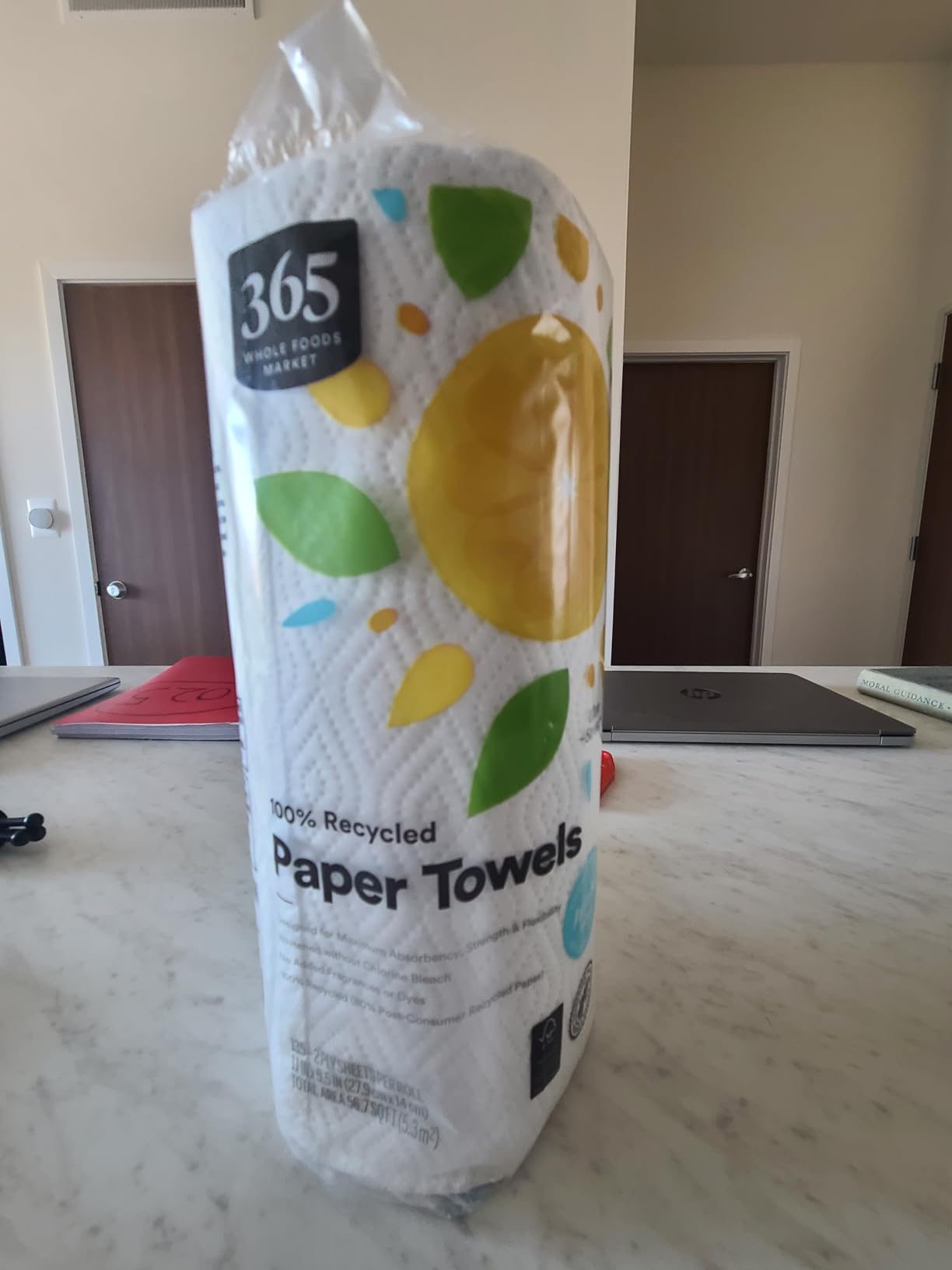 365 by Whole Foods Market, 100% Recycled Jumbo Paper Towels, Ultra-Strong, 135 Sheets per Roll, 3 Count - Customer Photo 1