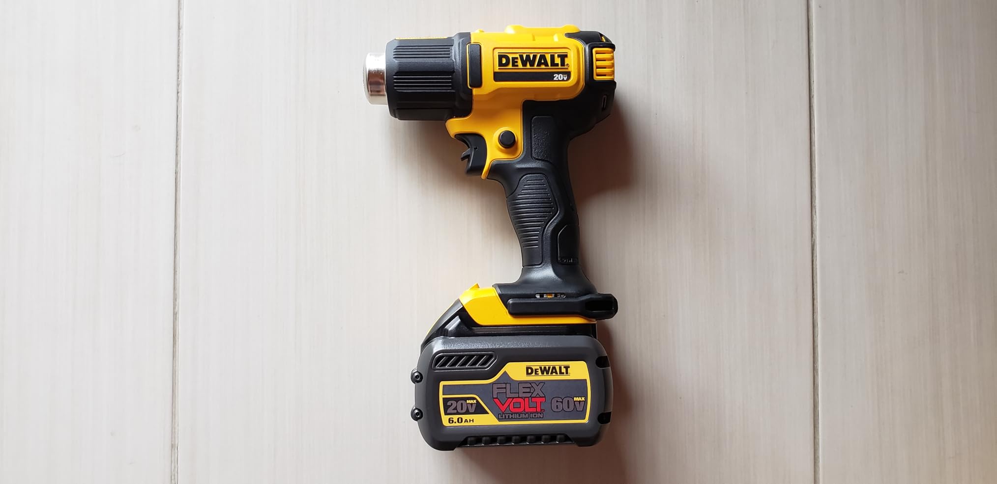 DEWALT 20V MAX Heat Gun, Cordless, Up to 990 Degrees, 42 Minutes of Run Time, LED Light, Heatgun with Flat and Hook Nozzle Attachments,Tool Only (DCE530B) Customer Review DEWALT 20V MAX Heat Gun, Cordless, Up to 990 Degrees, 42 Minutes of Run Time, LED Light, Heatgun with Flat and Hook Nozzle Attachments,Tool Only (DCE530B) - Customer Photo 2