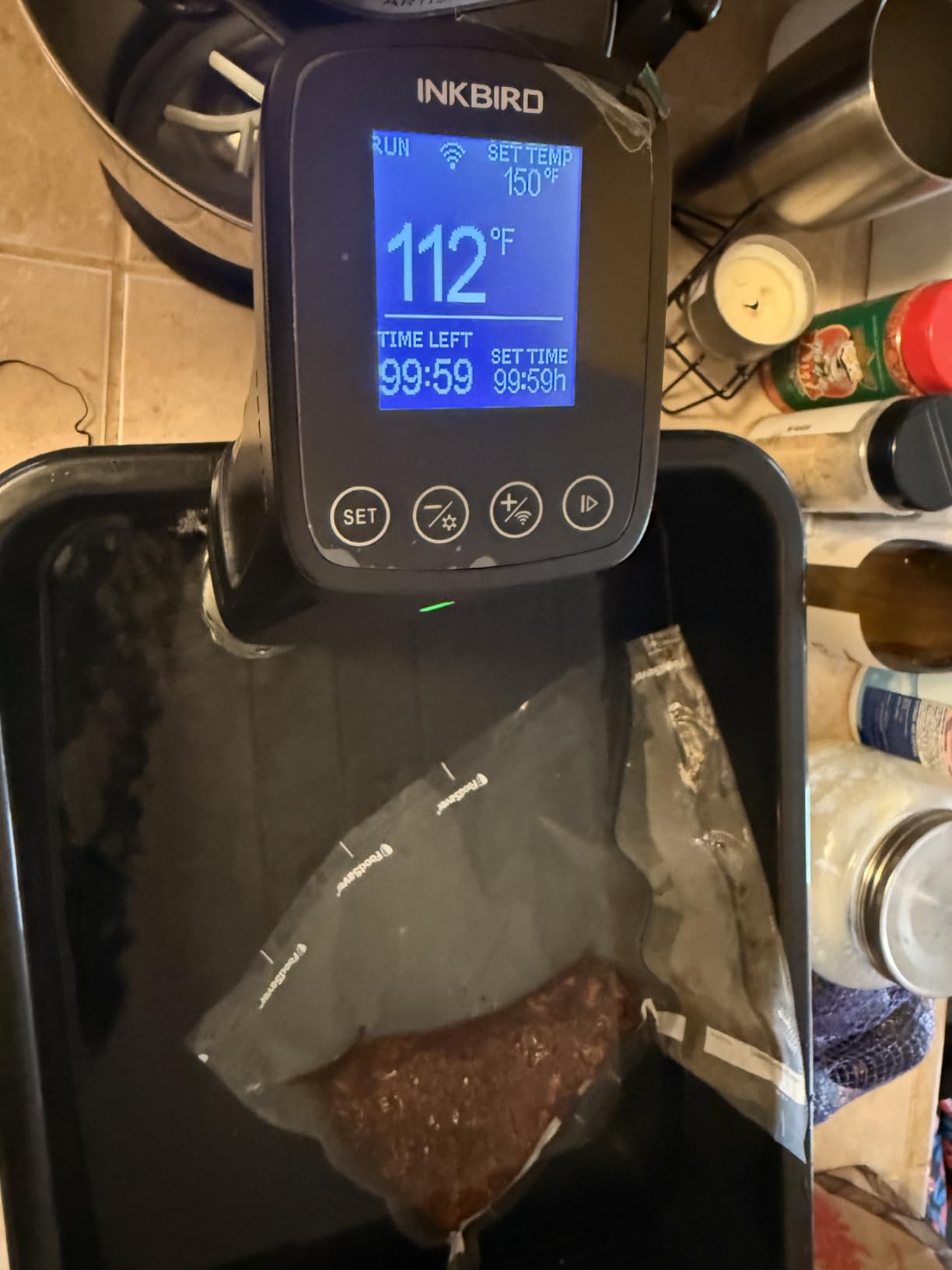 INKBIRD WIFI Sous Vide Cooker ISV-100W, 1000 Watts Sous Vide Machine Immersion Circulator with 14 Preset Recipes on APP & Calibration Function, Thermal Immersion, Fast-Heating with Timer - Customer Photo 2