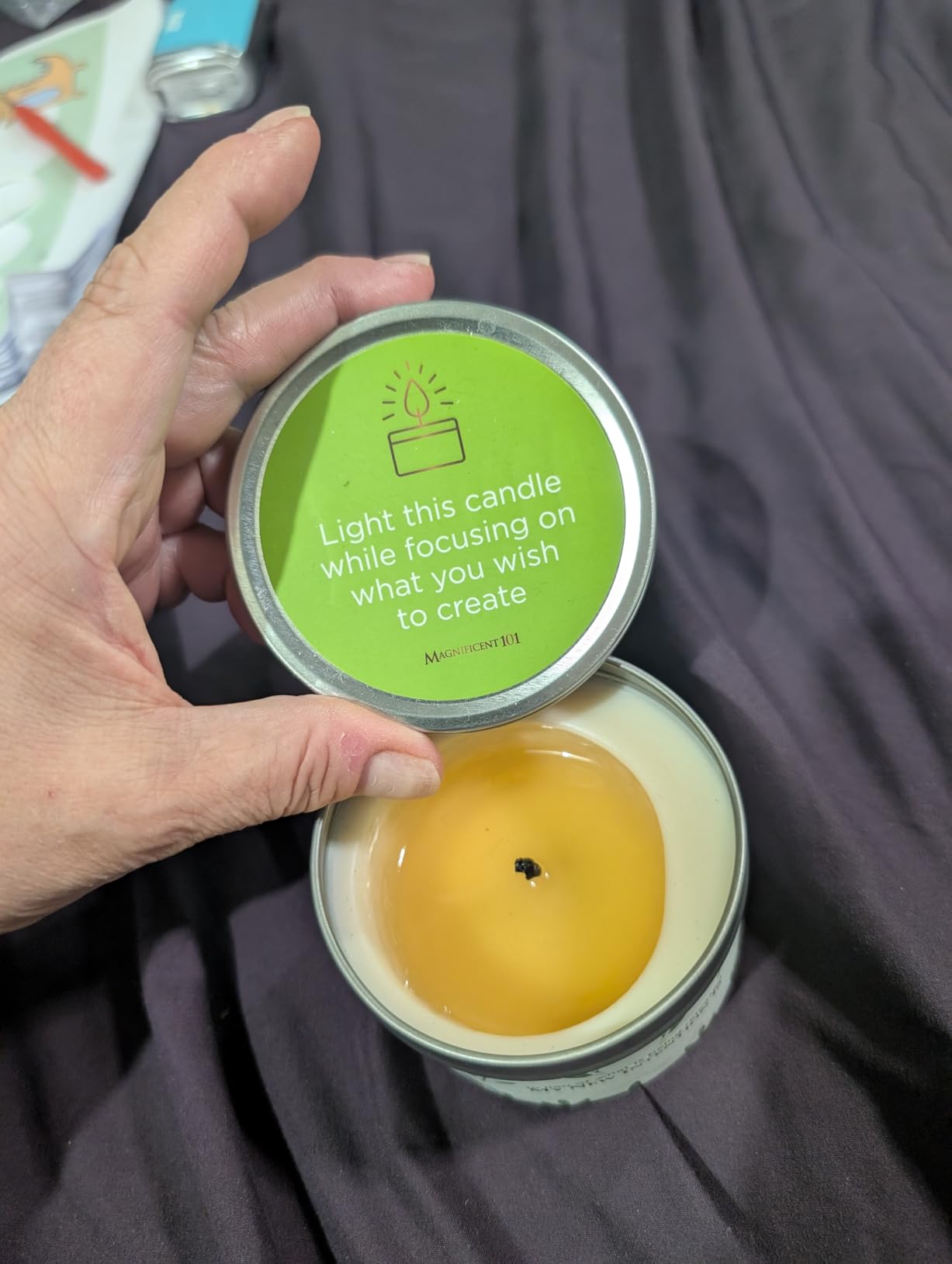 Magnificent 101 Long Lasting Pure White Sage Candle - 6 Oz - 35 Hour Burn Time - Organic, All Natural, Soy Candle to Cleanse Your Home & Calm, Soothe, Use with Sage Smudge Kit - Spiritual - Customer Photo 1