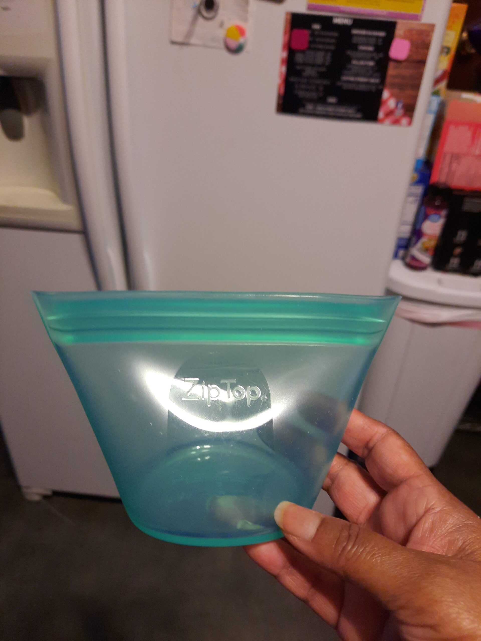 Zip Top Reusable Food Storage Bags | 3 Cup Set [Gray] | Silicone Meal Prep Container | Microwave, Dishwasher and Freezer Safe | Made in the USA - Customer Photo 2