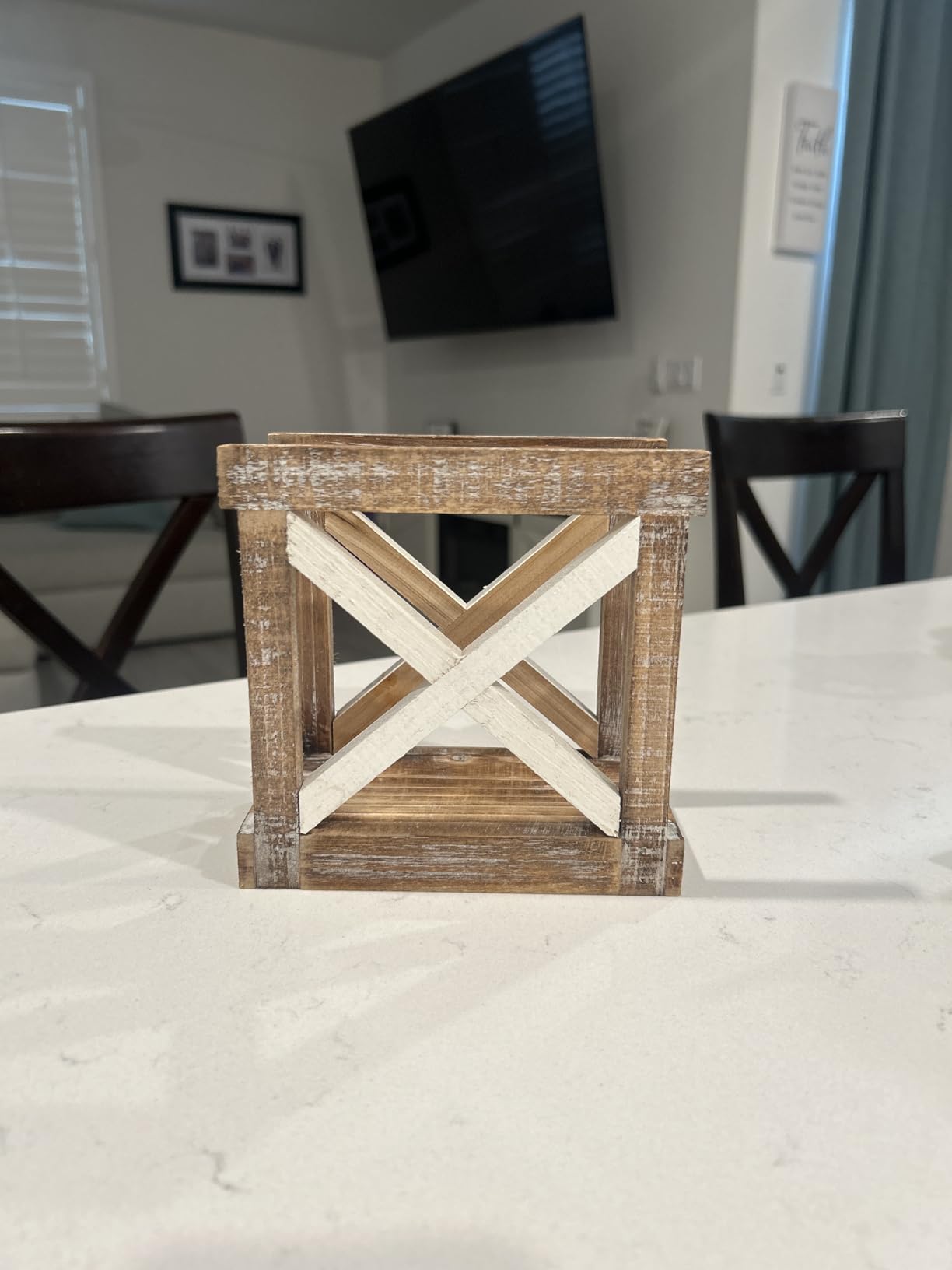 Barnyard Designs Farmhouse Napkin Holder for Table, Napkin Holders for Kitchen, Vintage Rustic Napkin Holder Wood, Distressed Wooden Napkin Holder Dispenser, 6.75