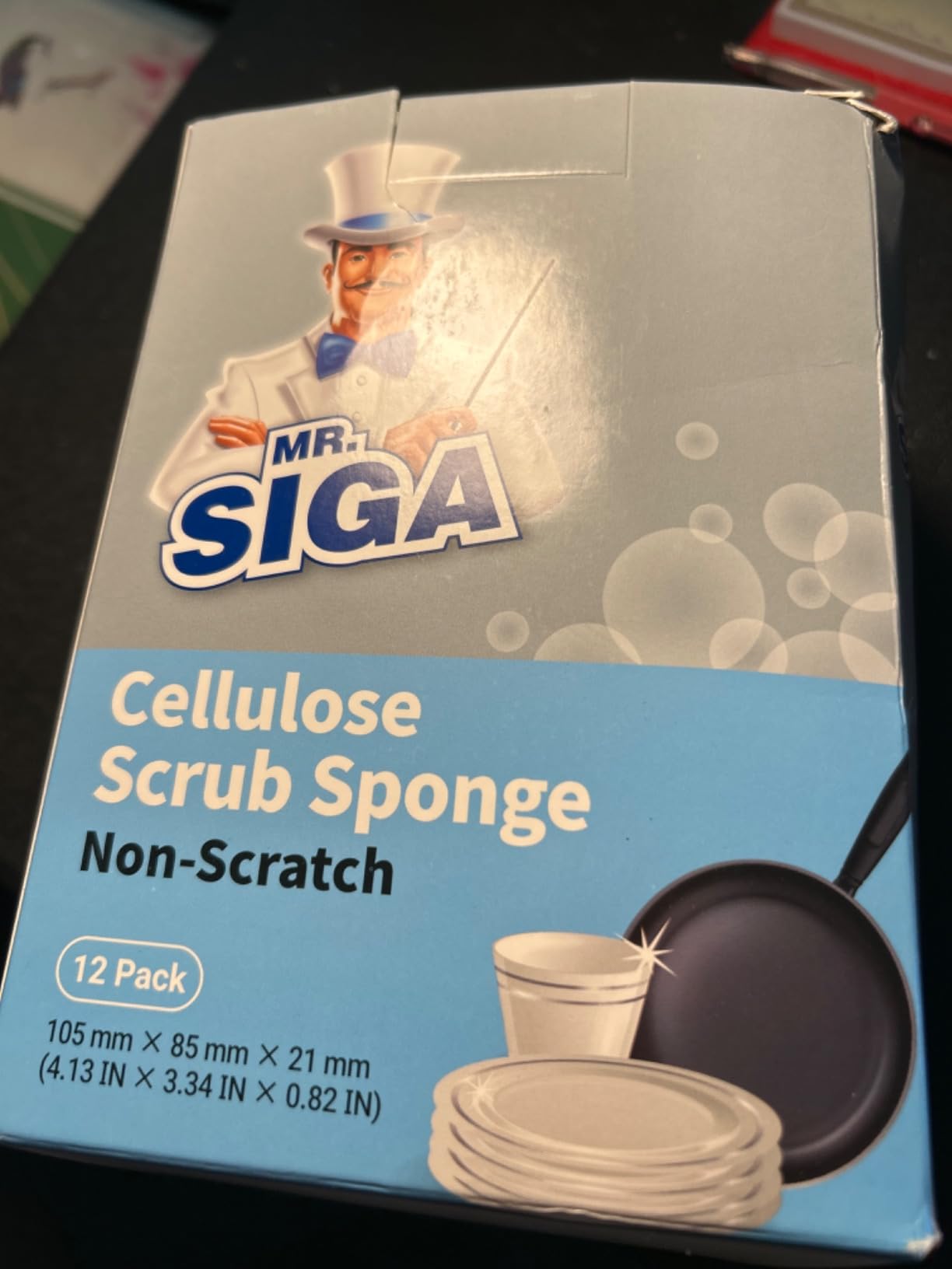 MR.SIGA Non-Scratch Cellulose Scrub Sponge, Dual-Sided Dishwashing Sponge for Kitchen, 12 Pack - Customer Photo 2