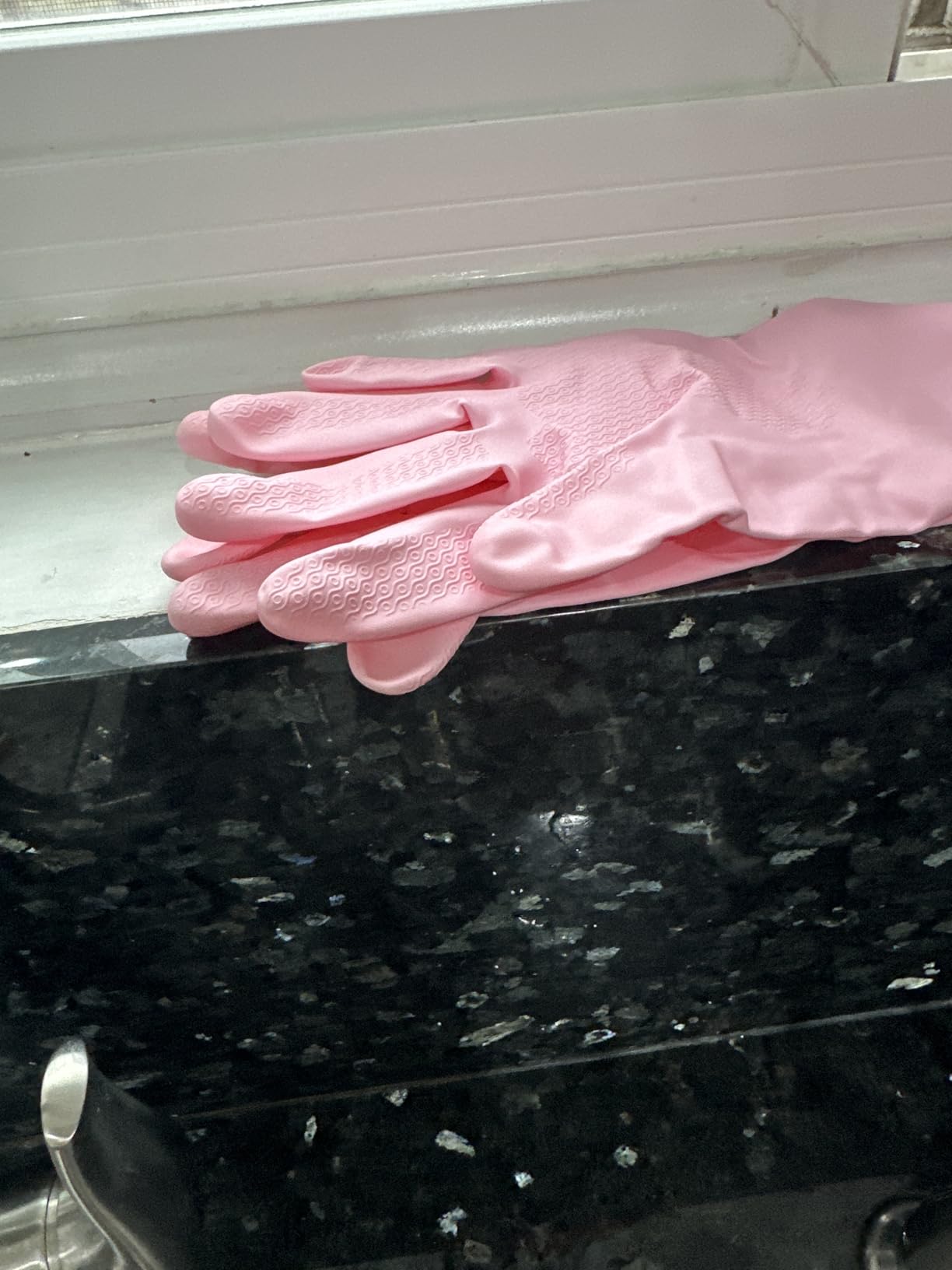 HSL Household Cleaning Gloves - 2 Pairs Reusable Kitchen Dishwashing Gloves with Latex Free, Cotton lining, Waterproof, Non-Slip, Ideal for Dishes, Household Chores, and Gardening (Medium) Customer Review HSL Household Cleaning Gloves - 2 Pairs Reusable Kitchen Dishwashing Gloves with Latex Free, Cotton lining, Waterproof, Non-Slip, Ideal for Dishes, Household Chores, and Gardening (Medium) - Customer Photo 1