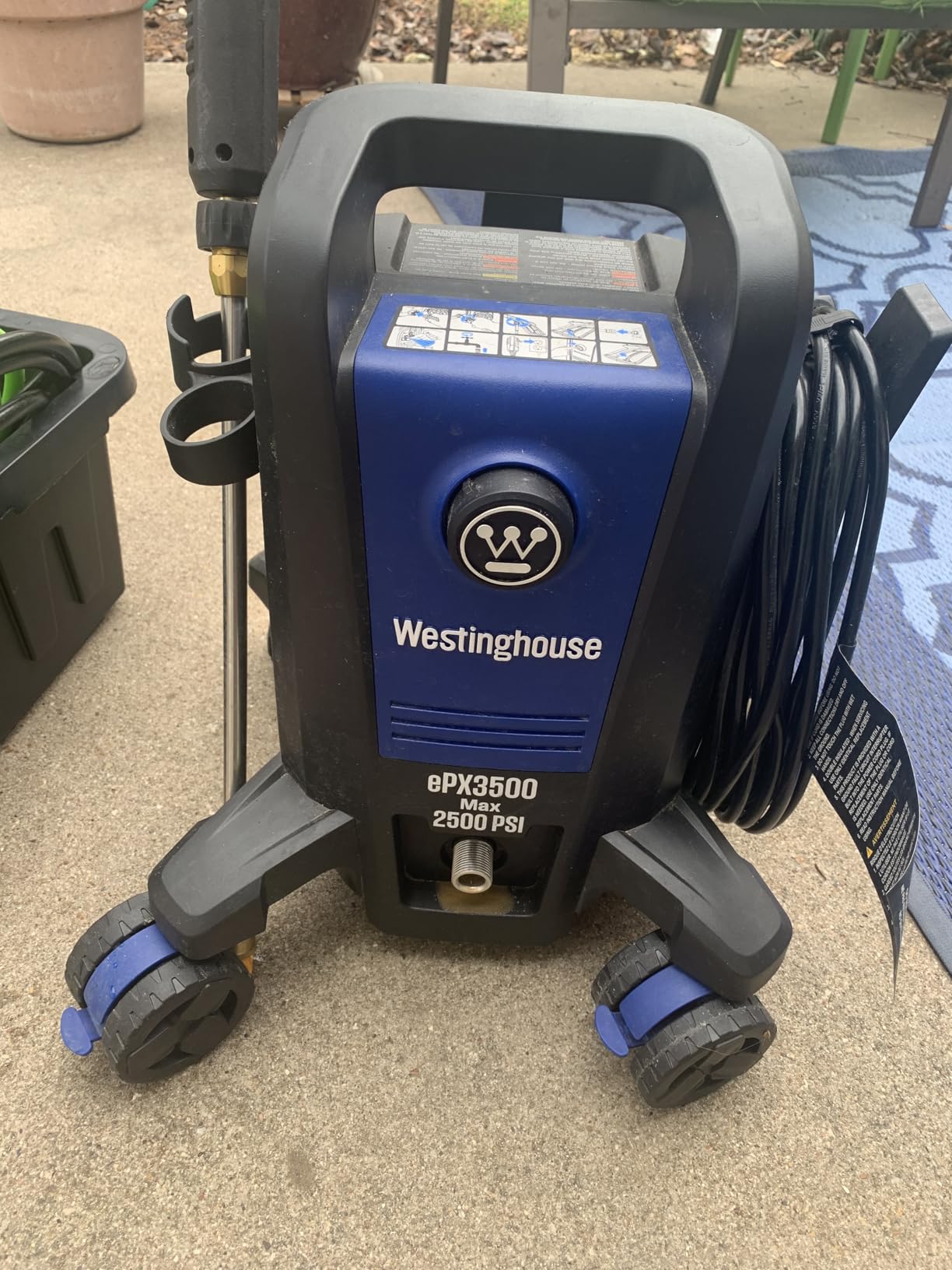 Westinghouse ePX3100 Electric Pressure Washer, 2300 Max PSI 1.76 Max GPM with Anti-Tipping Technology, Onboard Soap Tank, Pro-Style Steel Wand, 5-Nozzle Set, for Cars/Fences/Driveways/Home/Patios customer photo 2