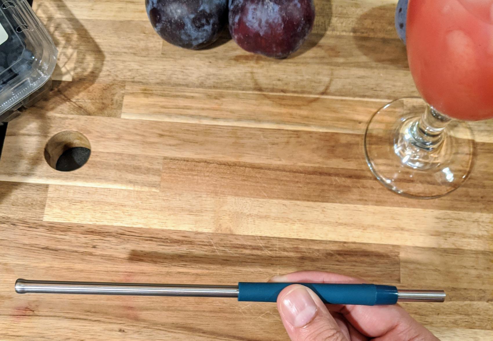OXO Good Grips 4-Piece Reusable Extendable Straw Set, Blue/Green, 10.5 inches - Customer Photo 2