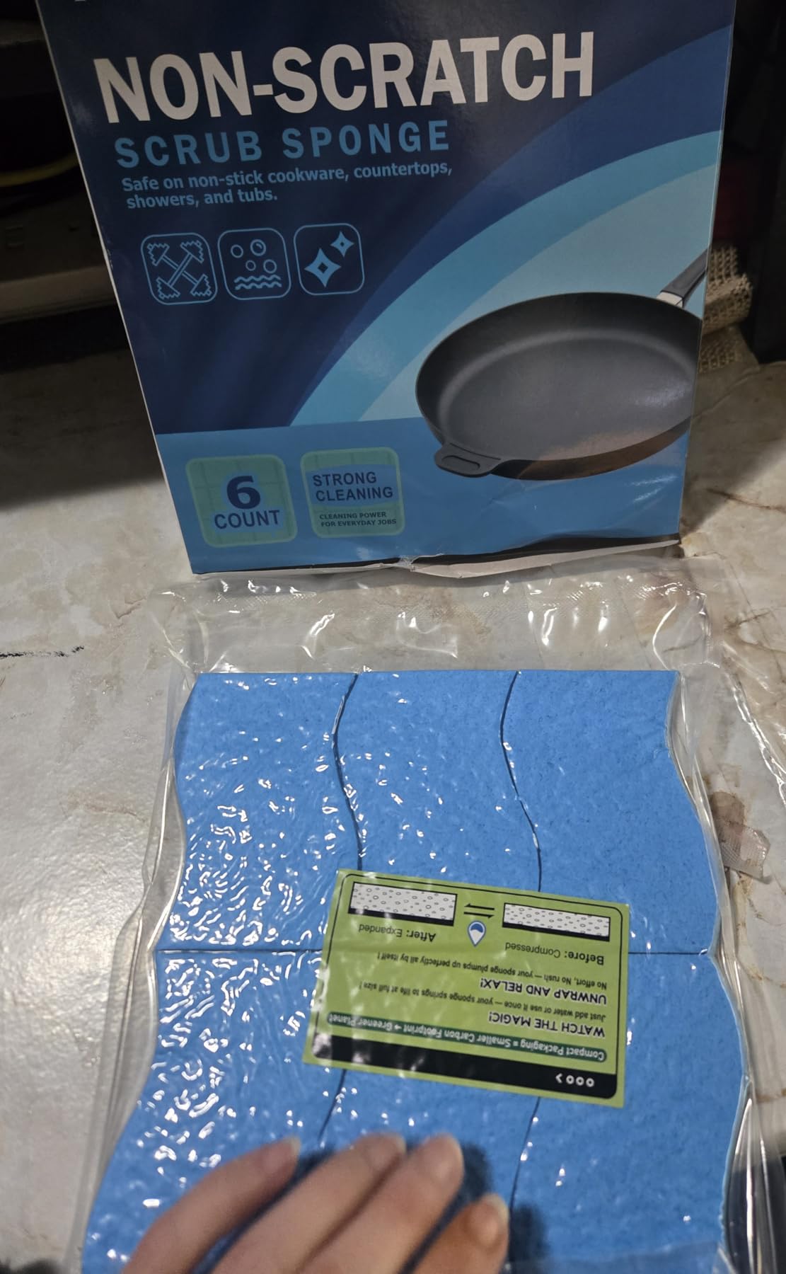 AIDEA Non Scratch Scrub Sponge, 24Count, Sponges for Dishes, Sponges Kitchen, Cleaning Sponge - Customer Photo 2