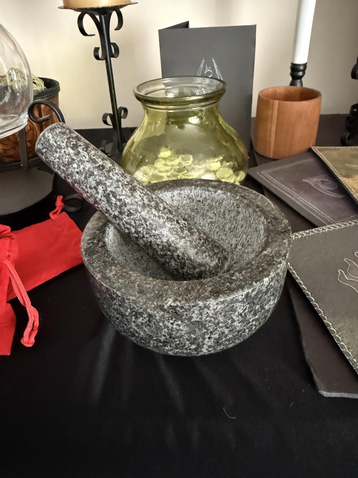 Priority Chef Heavy Duty Large 2 Cup Mortar and Pestle Set,100% Granite, Non Slip Base, Make Fresh Guacamole, Salsa, Pesto, Stone Grinder Bowl, Herb Crusher, Spice Grinder, 6.3 Inch Size, Black Customer Review Priority Chef Heavy Duty Large 2 Cup Mortar and Pestle Set,100% Granite, Non Slip Base, Make Fresh Guacamole, Salsa, Pesto, Stone Grinder Bowl, Herb Crusher, Spice Grinder, 6.3 Inch Size, Black - Customer Photo 2
