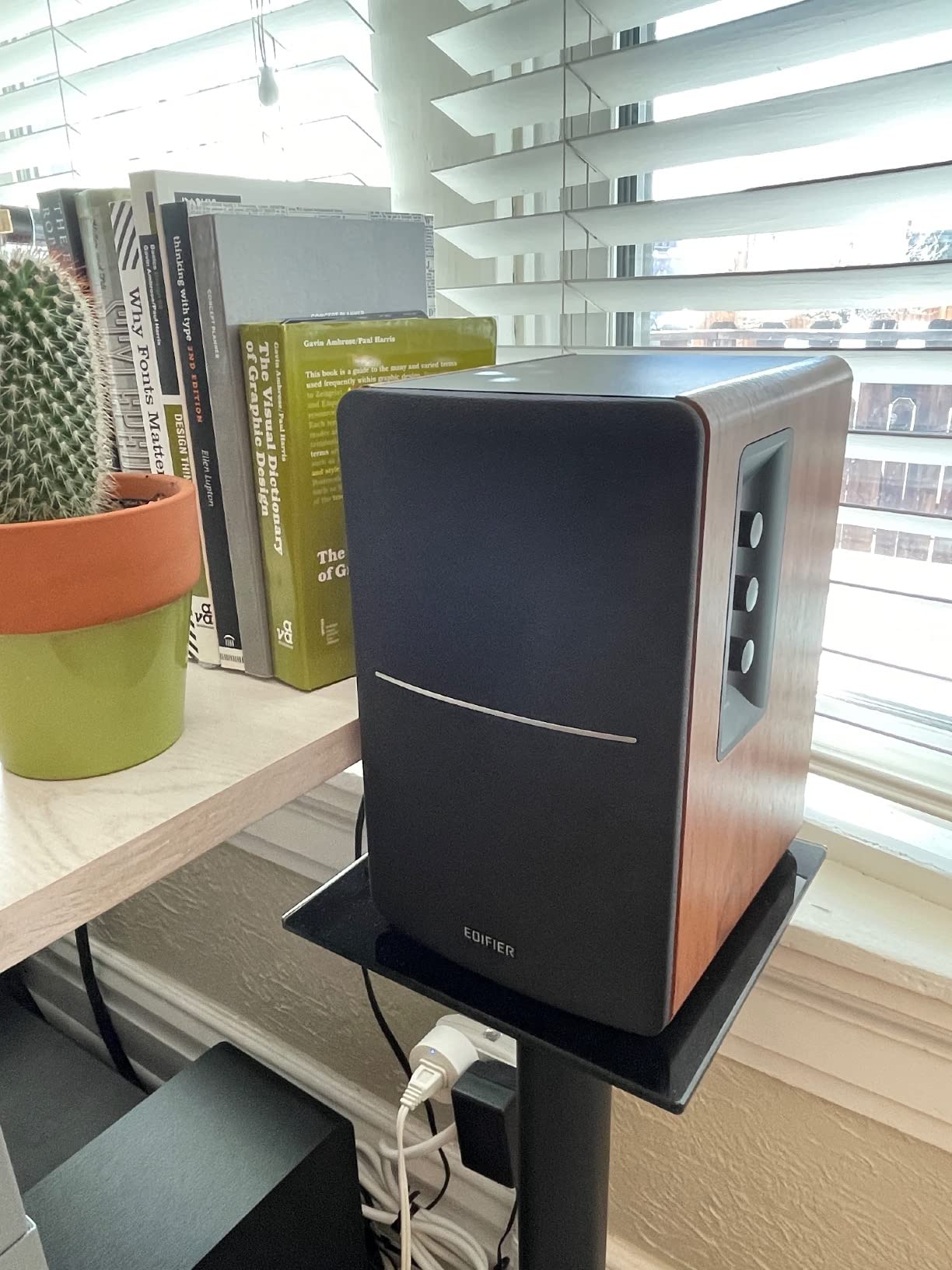 Edifier R1280DBs Active Bluetooth Bookshelf Speakers - Optical Input - 2.0 Wireless Studio Monitor Speaker - 42W RMS with Subwoofer Line Out - Wood Grain Customer Review Edifier R1280DBs Active Bluetooth Bookshelf Speakers - Optical Input - 2.0 Wireless Studio Monitor Speaker - 42W RMS with Subwoofer Line Out - Wood Grain - Customer Photo 2